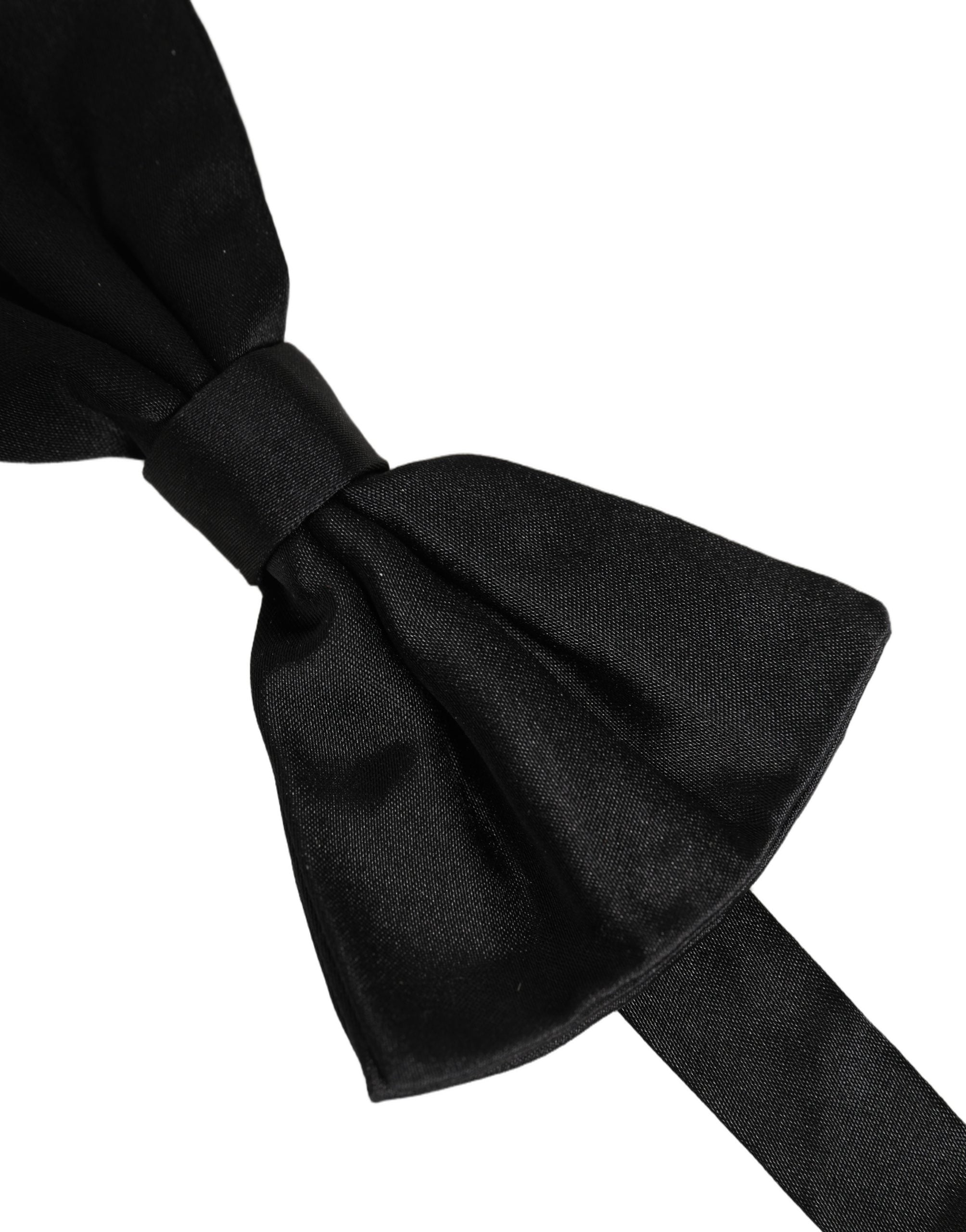 Dolce & Gabbana Men Black 100% Silk Adjustable Neck Papillon Bow Tie Dolce & Gabbana