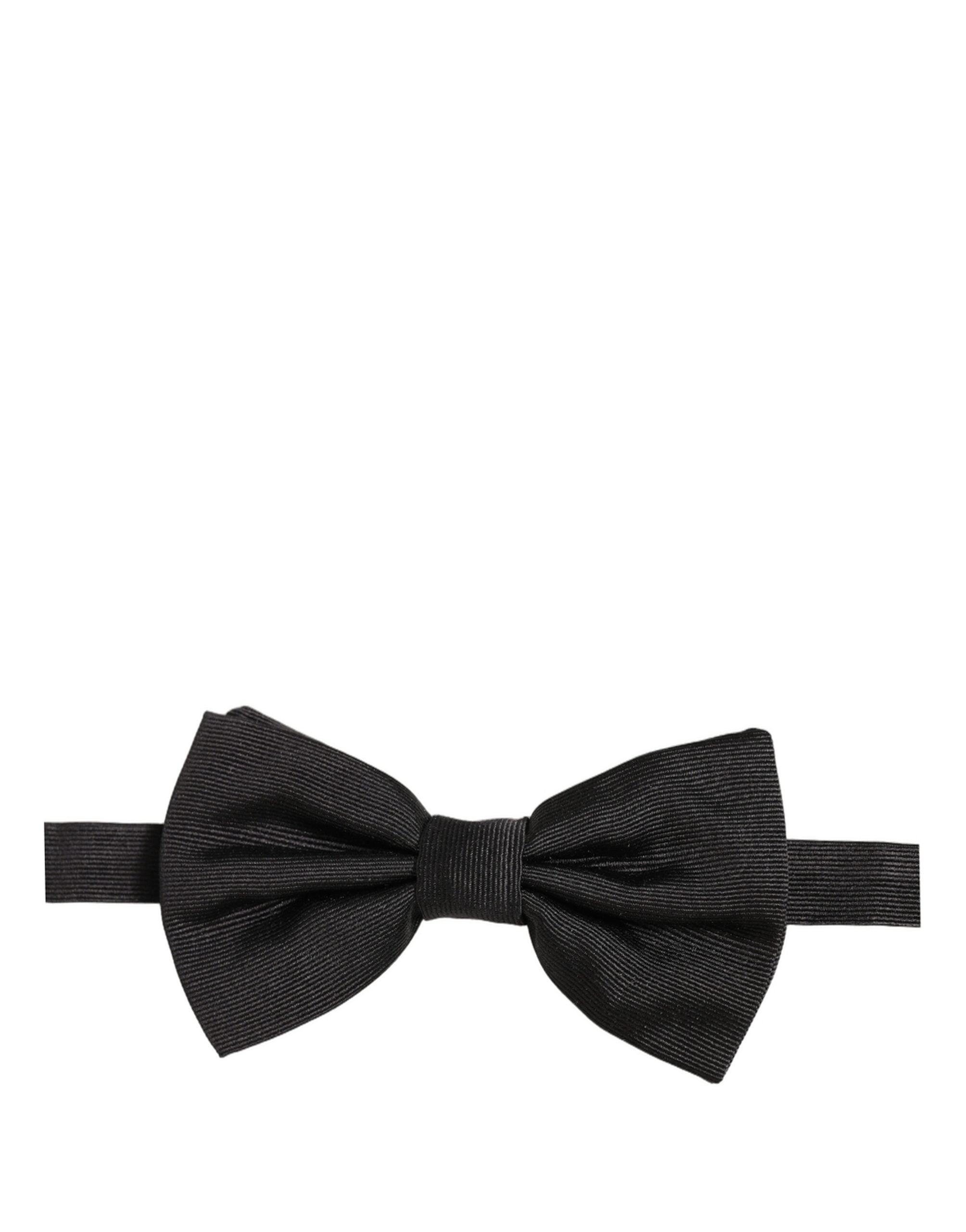 Dolce & Gabbana Men Black 100% Silk Adjustable Neck Papillon Bow Tie Dolce & Gabbana