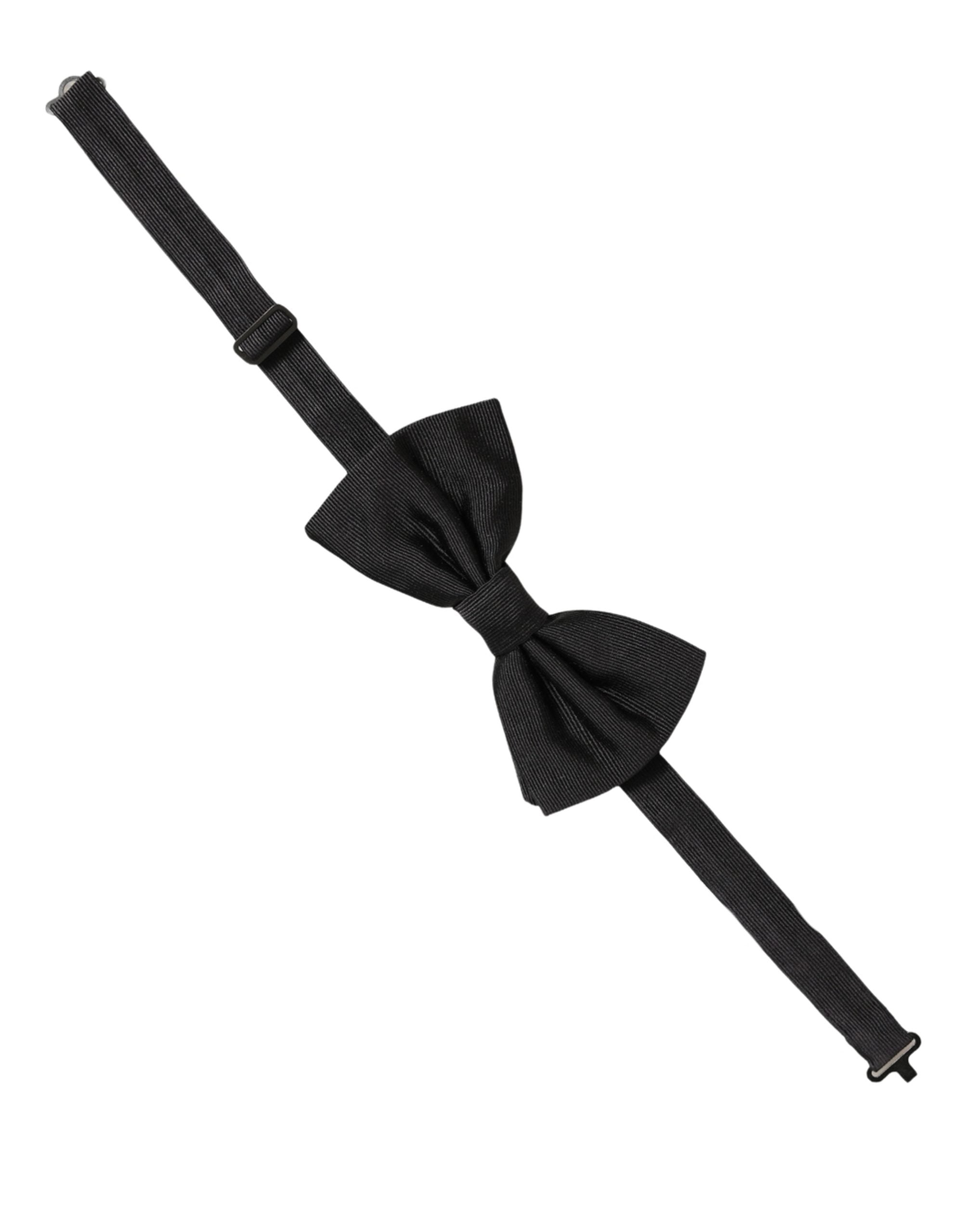 Dolce & Gabbana Men Black 100% Silk Adjustable Neck Papillon Bow Tie Dolce & Gabbana