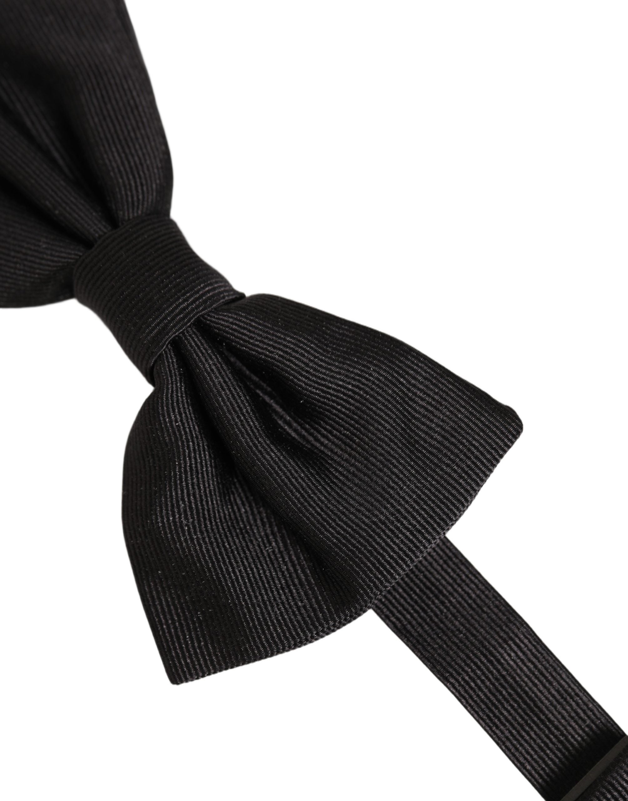 Dolce & Gabbana Men Black 100% Silk Adjustable Neck Papillon Bow Tie Dolce & Gabbana