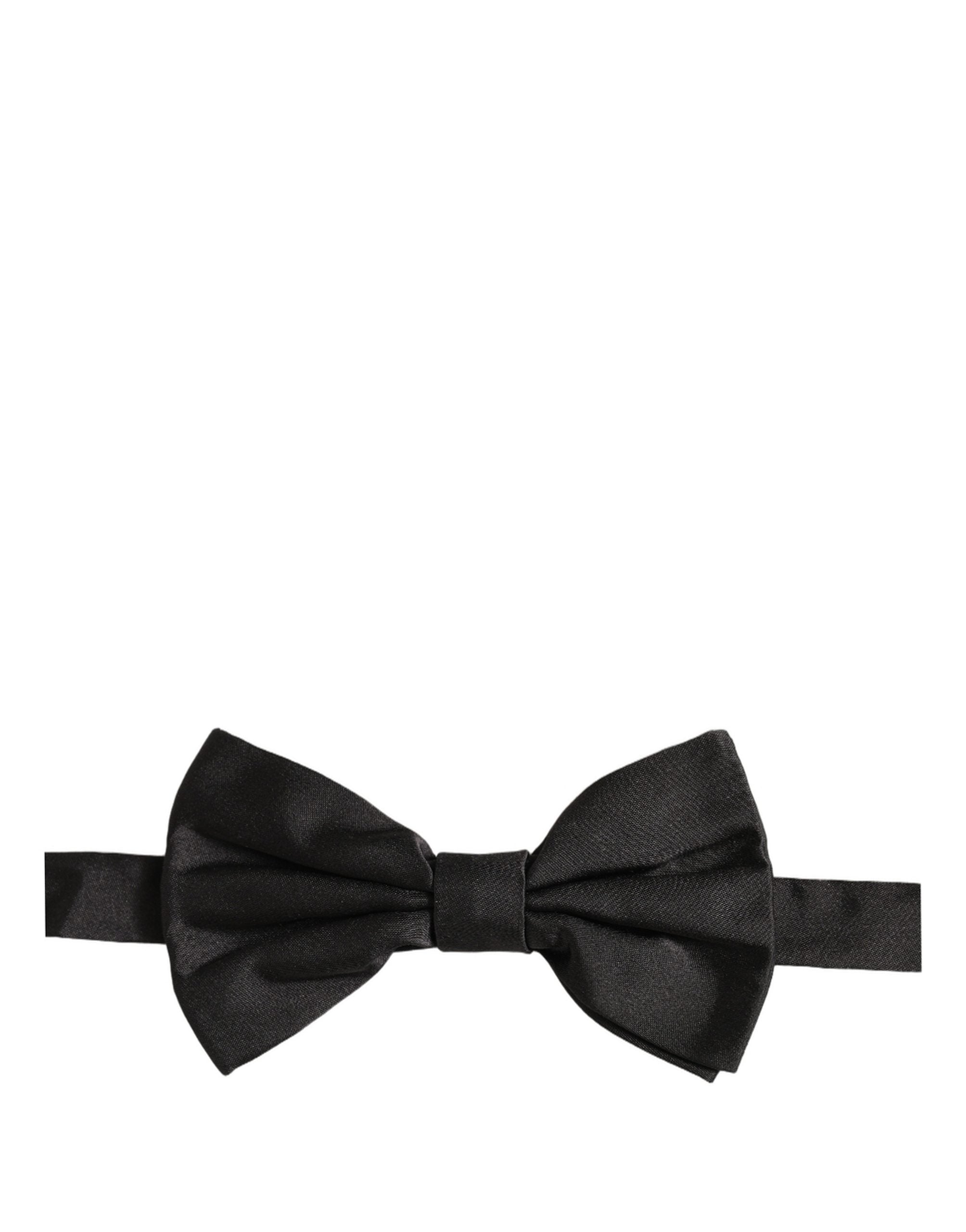Dolce & Gabbana Men Black 100% Silk Adjustable Neck Papillon Bow Tie Dolce & Gabbana