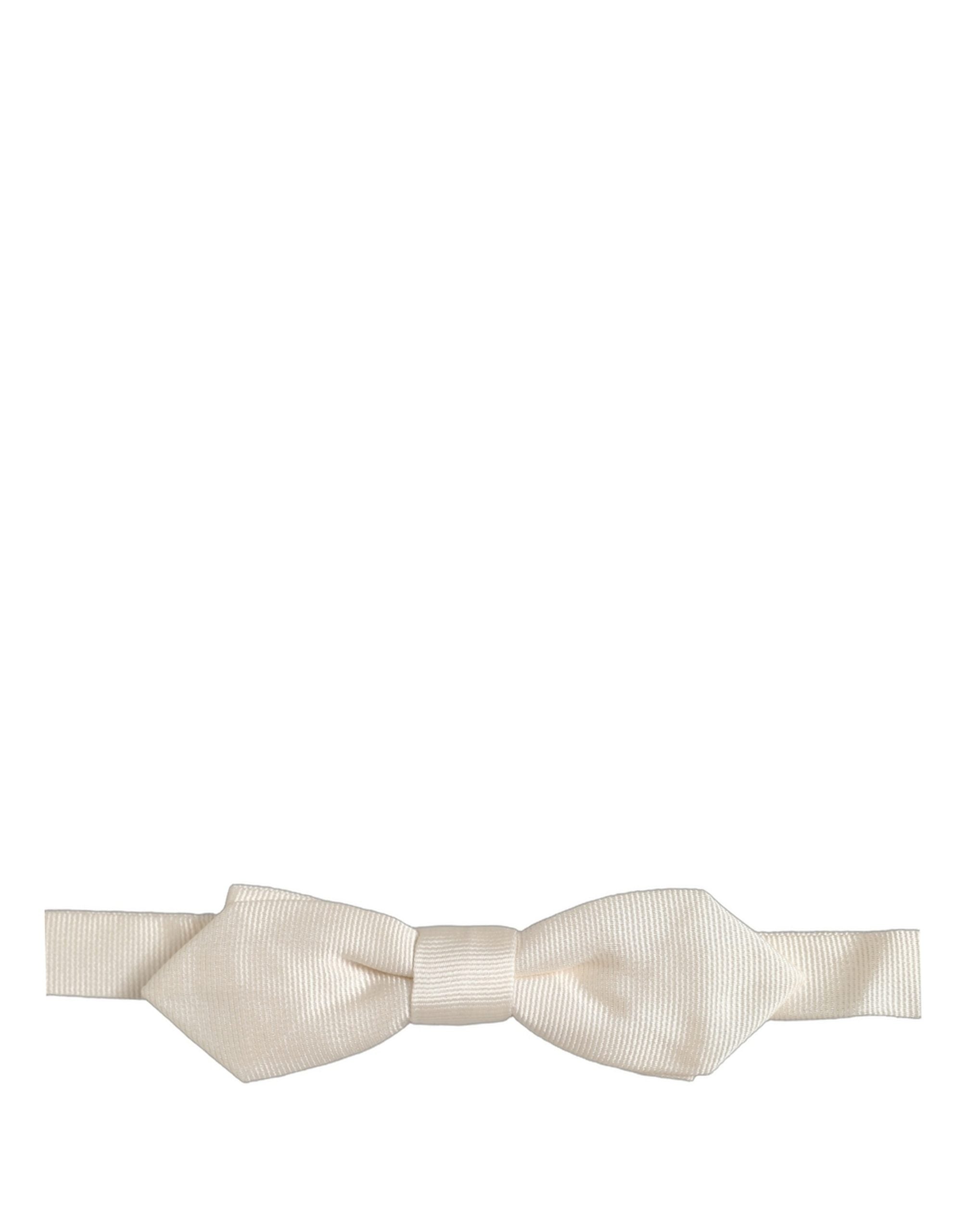 Dolce & Gabbana Men White 100% Silk Adjustable Neck Papillon Bow Tie Dolce & Gabbana