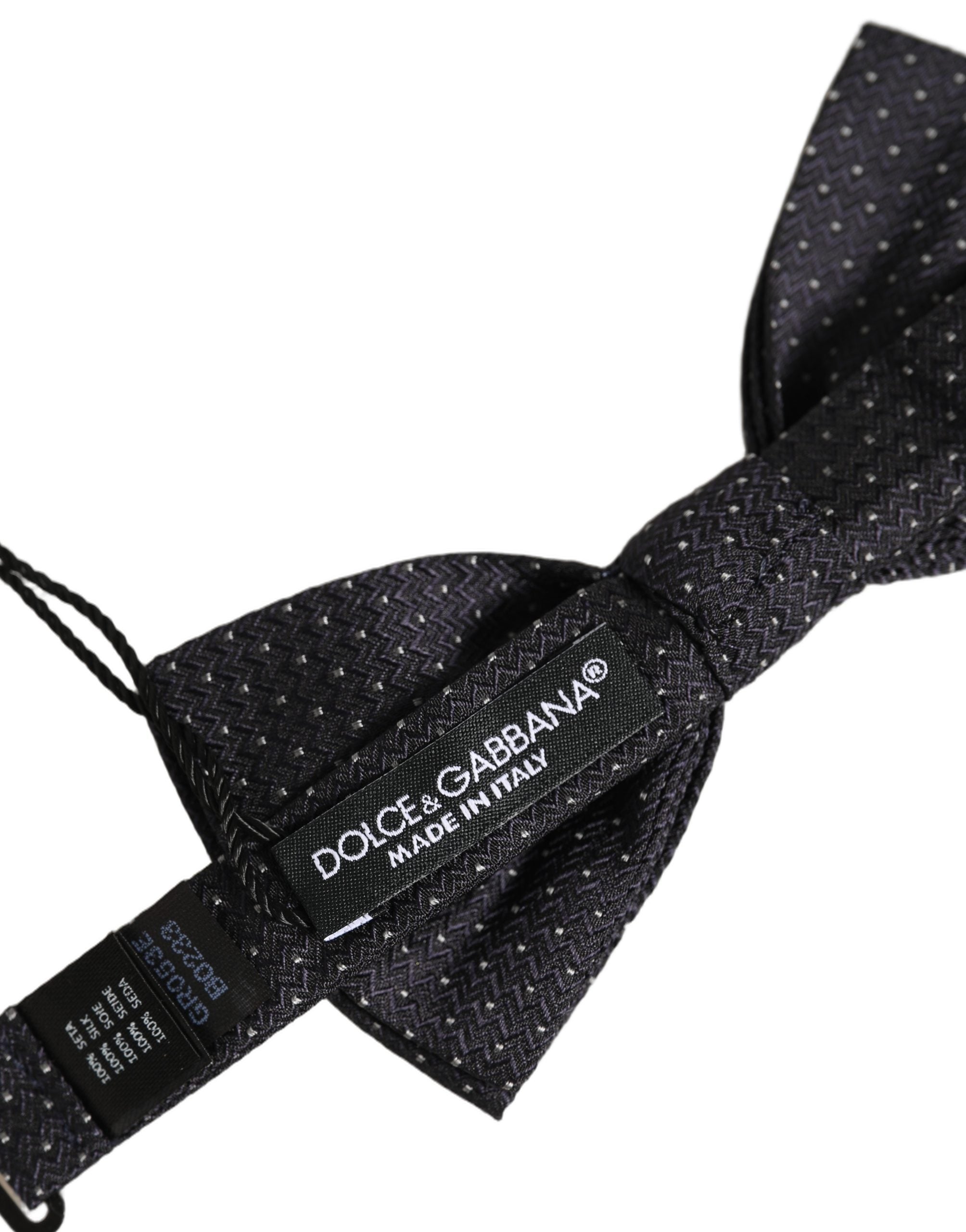 Dolce & Gabbana Black White Polka Dot Adjustable Neck Papillon Bow Tie Dolce & Gabbana