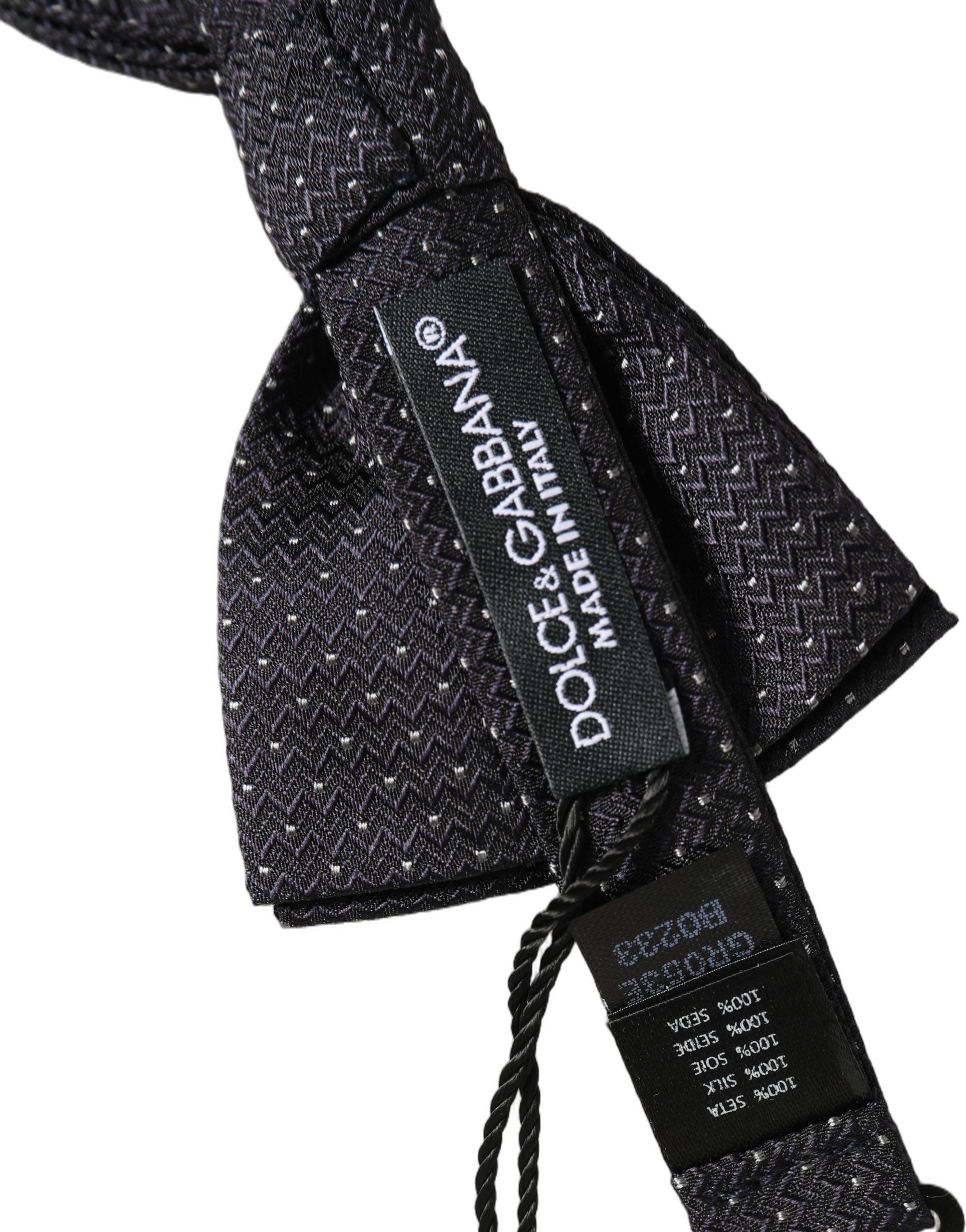 Dolce & Gabbana Black White Polka Dot Adjustable Neck Papillon Bow Tie Dolce & Gabbana