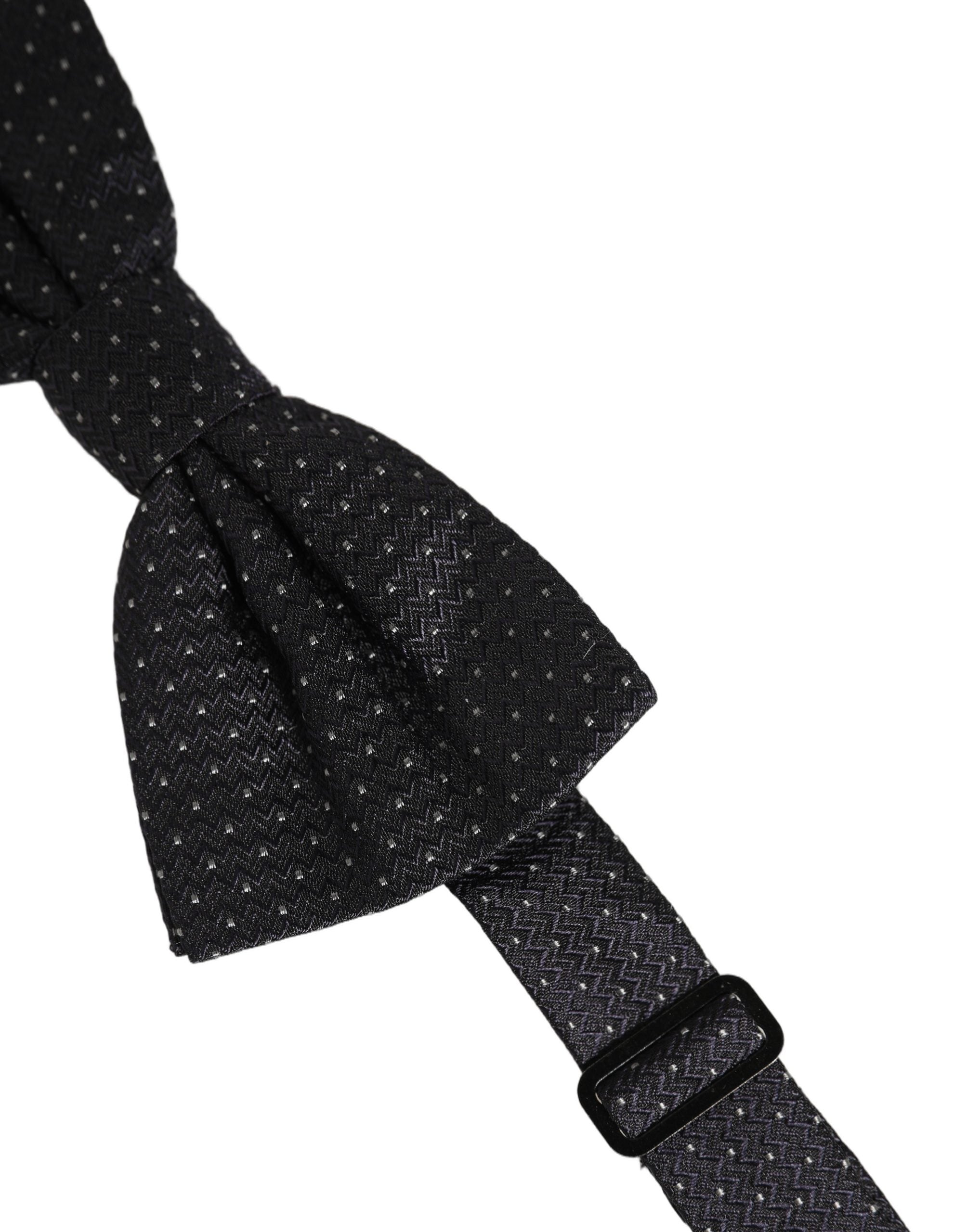 Dolce & Gabbana Black White Polka Dot Adjustable Neck Papillon Bow Tie Dolce & Gabbana