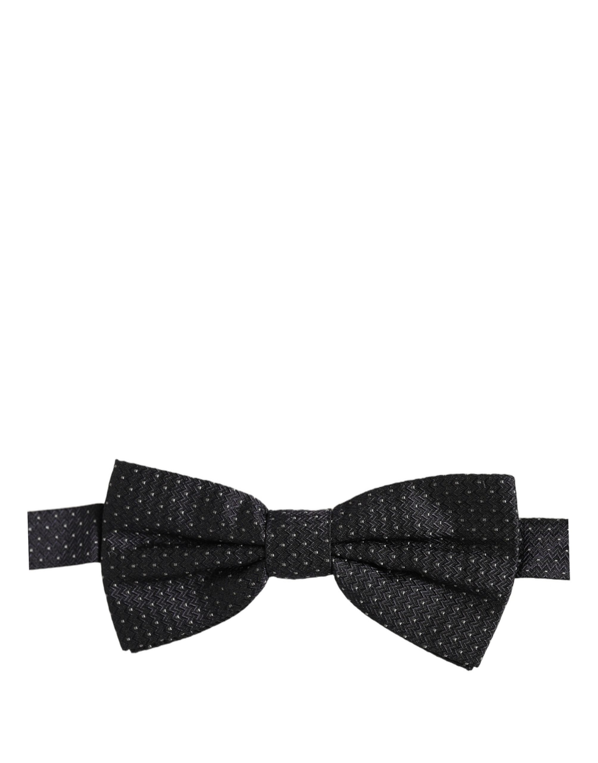 Dolce & Gabbana Black White Polka Dot Adjustable Neck Papillon Bow Tie Dolce & Gabbana