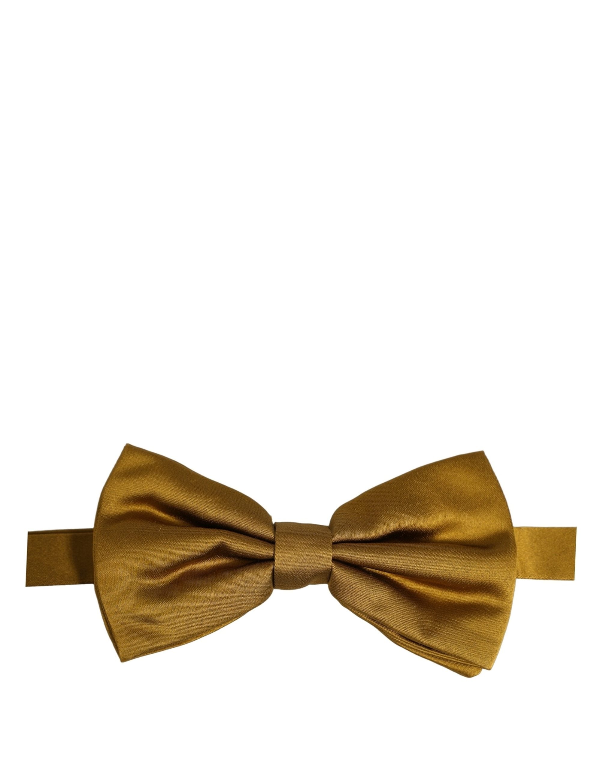 Dolce & Gabbana Men Mustard 100% Silk Adjustable Neck Papillon Bow Tie Dolce & Gabbana