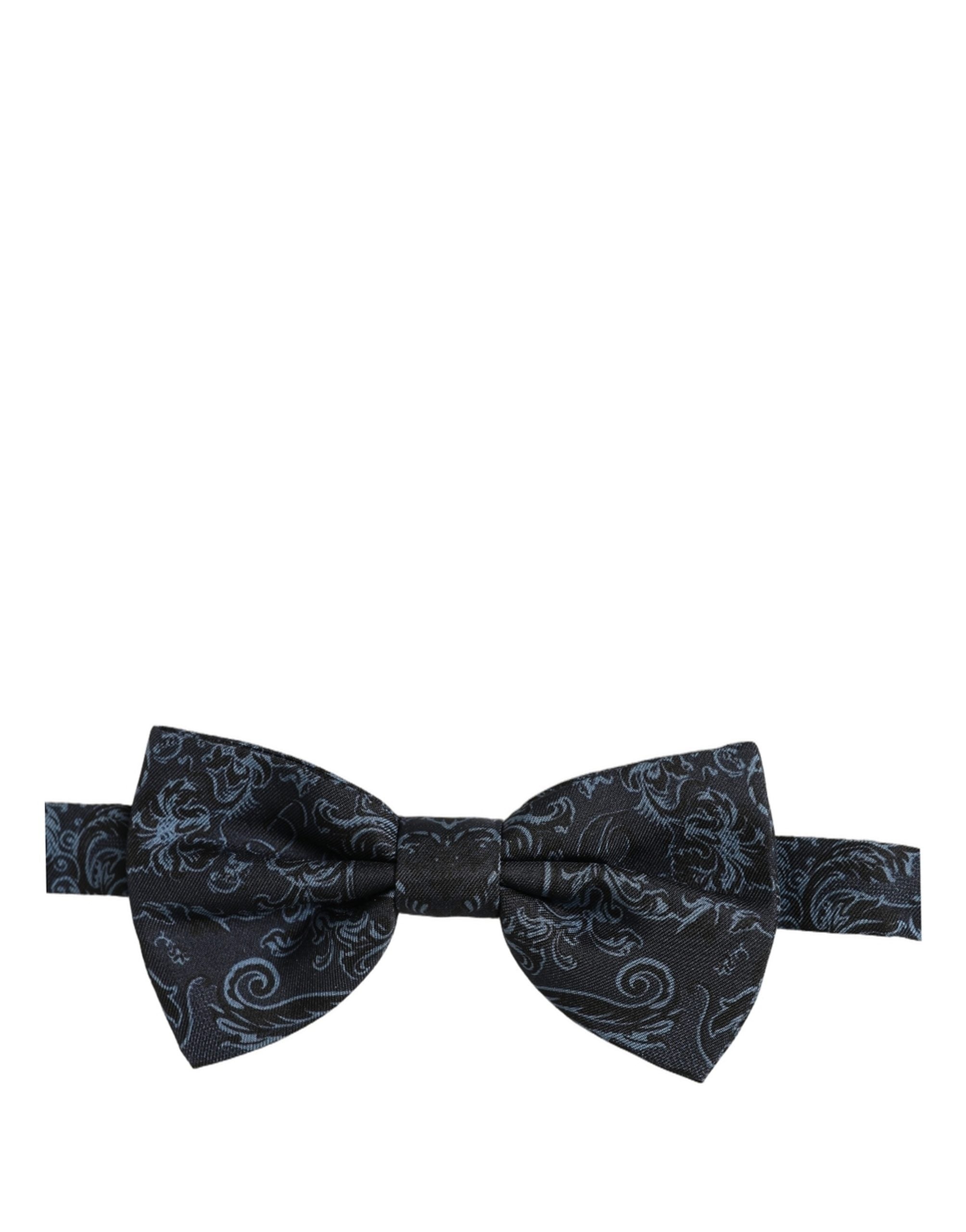 Dolce & Gabbana Men Black Blue Paisley Adjustable Neck Papillon Bow Tie Dolce & Gabbana
