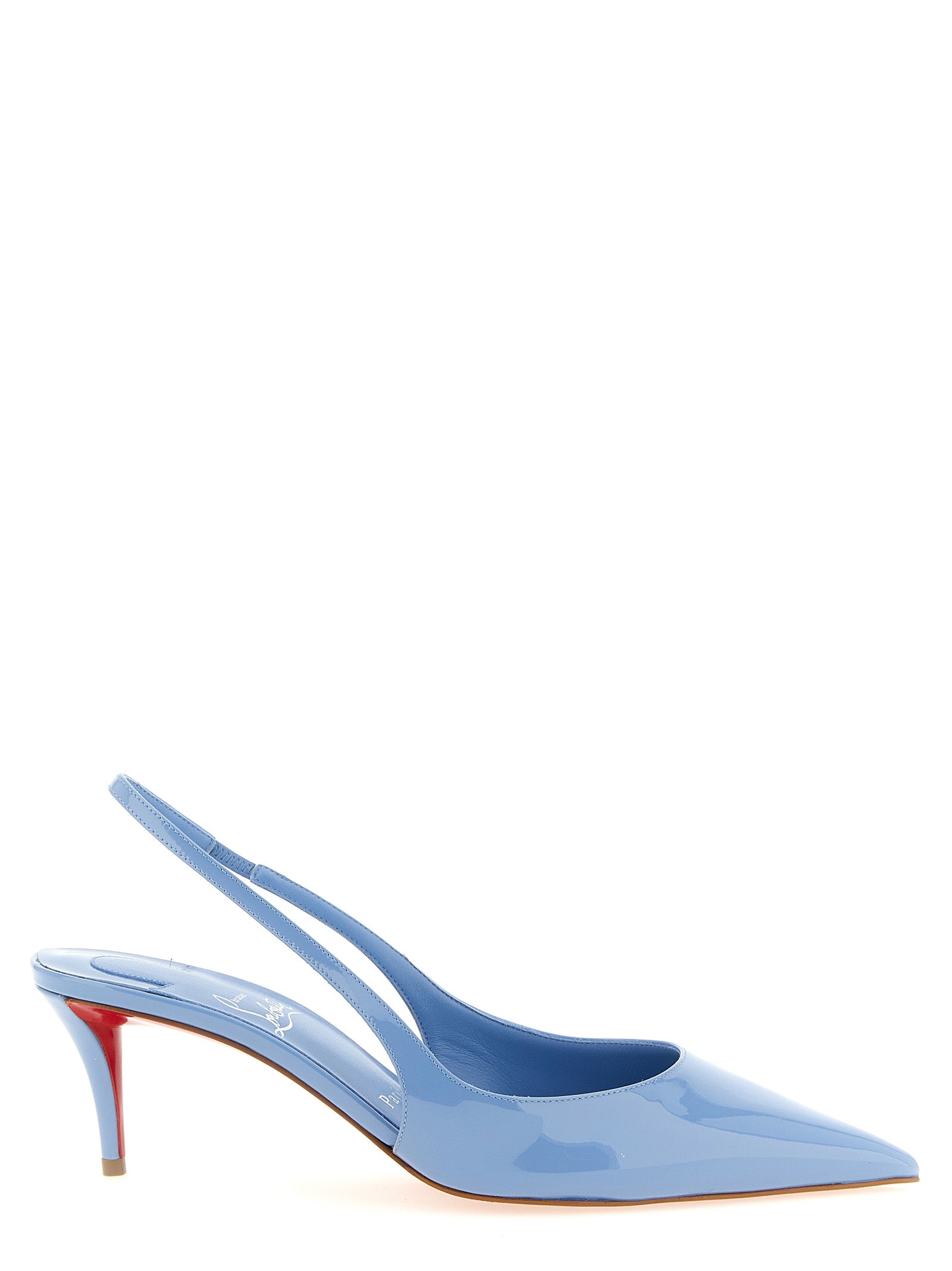Christian Louboutin Blue Calfskin Mid Heel Pumps Christian Louboutin
