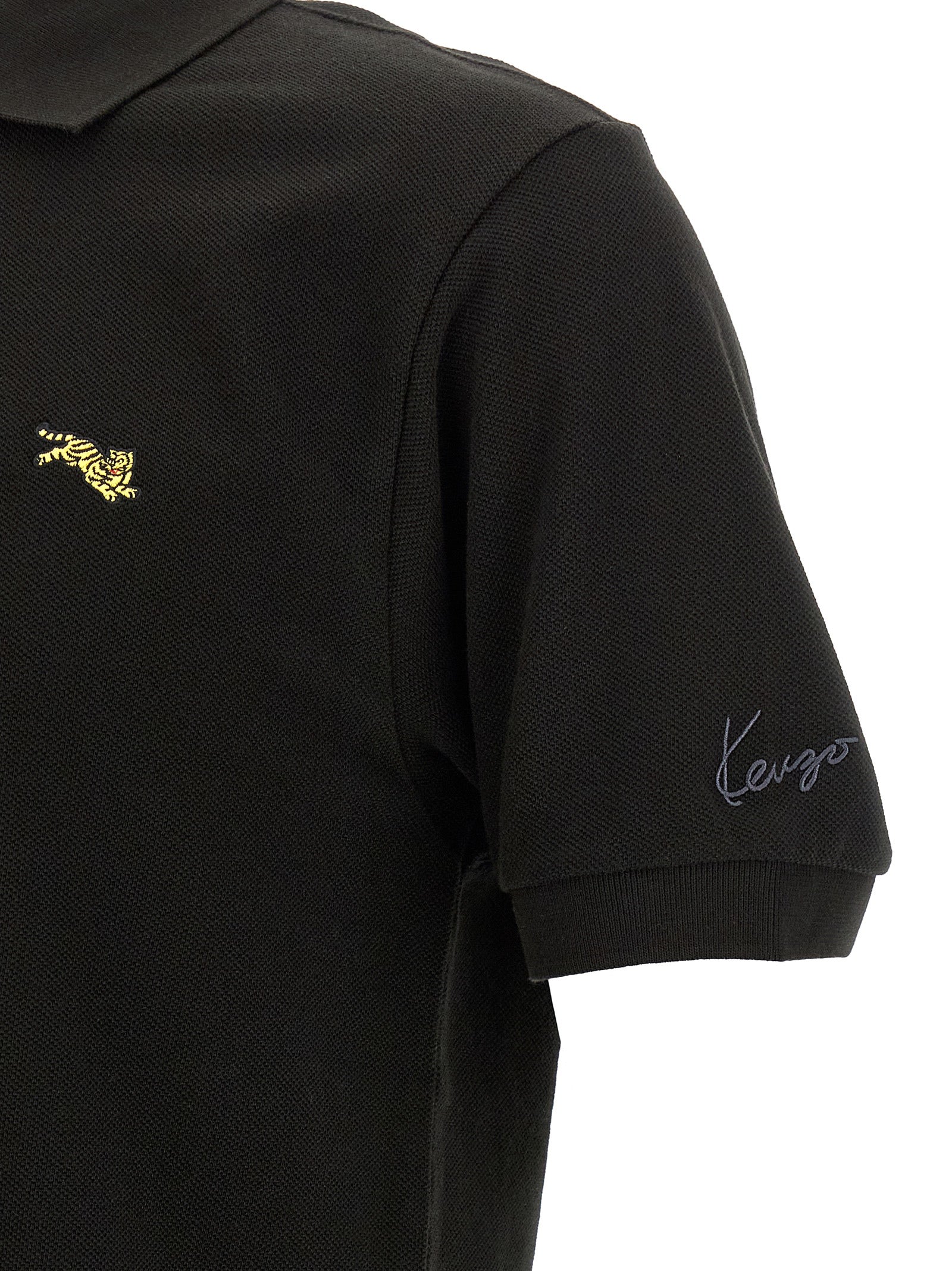 Kenzo Black Cotton Polo Shirt Kenzo