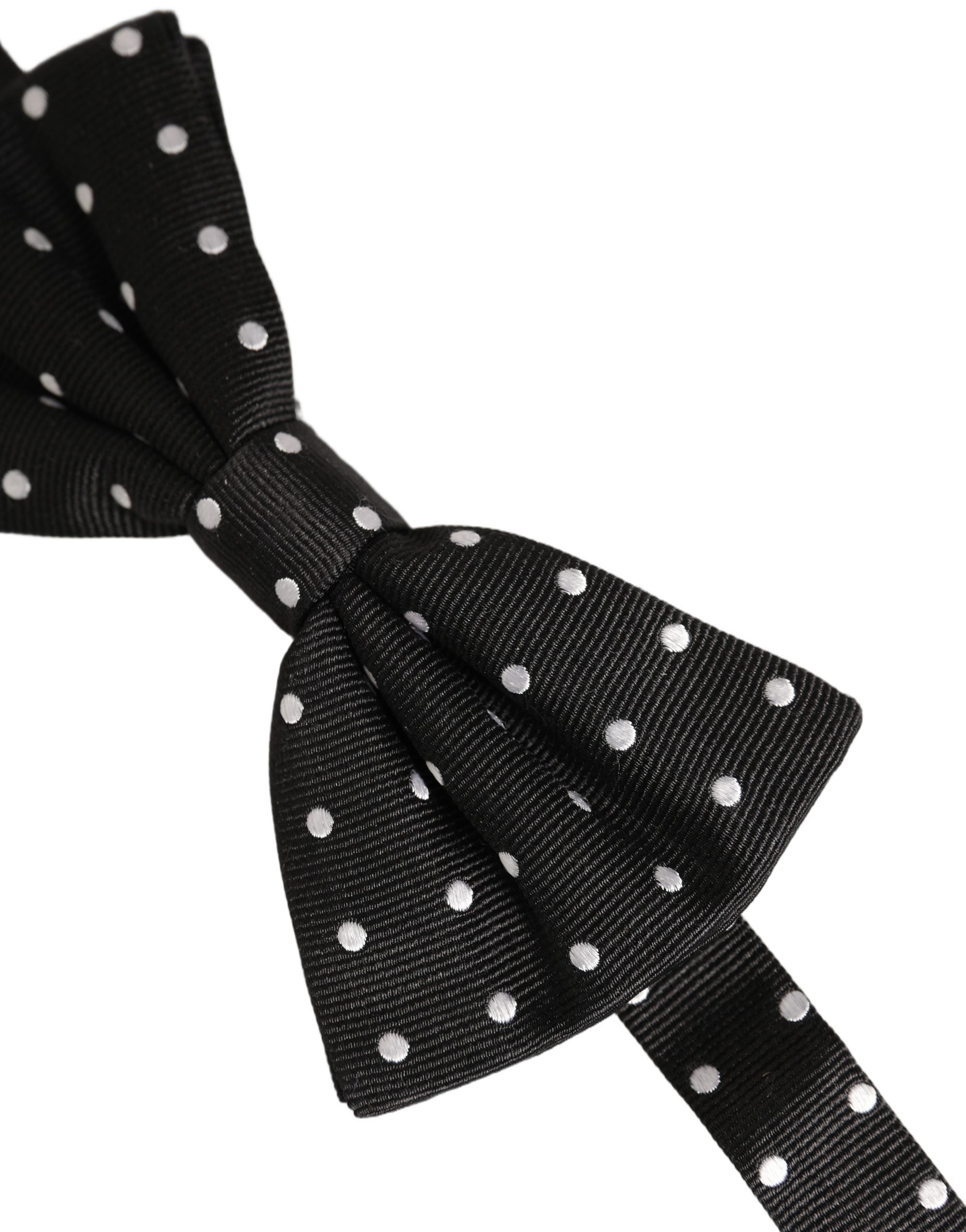 Dolce & Gabbana Black White Polka Dot Adjustable Neck Papillon Bow Tie Dolce & Gabbana