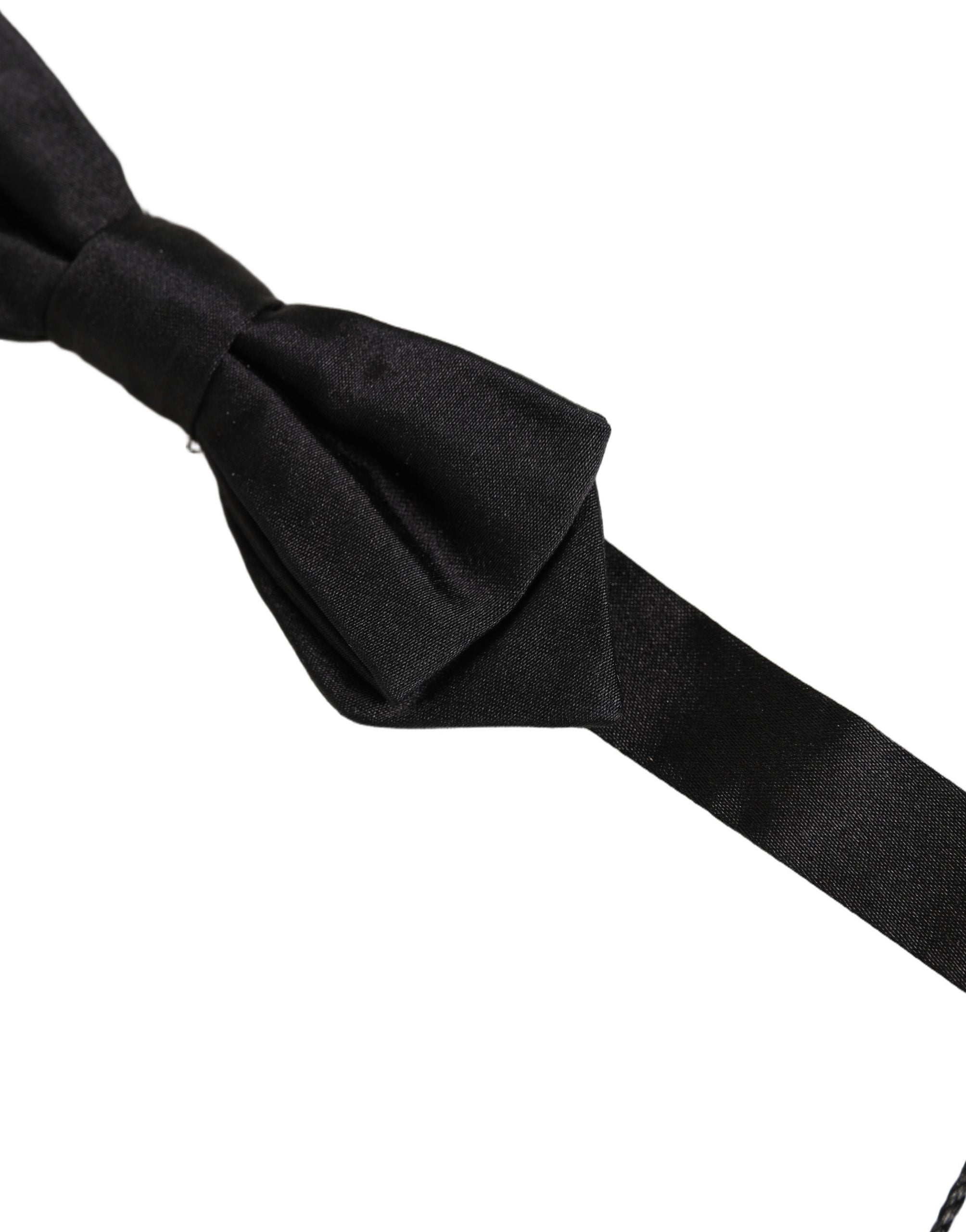 Dolce & Gabbana Men Black 100% Silk Adjustable Neck Papillon Bow Tie Dolce & Gabbana