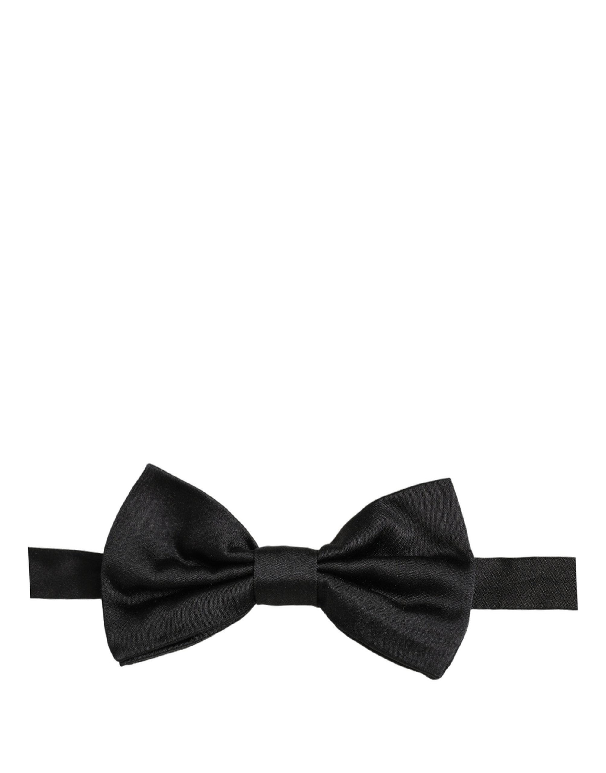 Dolce & Gabbana Men Black 100% Silk Adjustable Neck Papillon Bow Tie Dolce & Gabbana