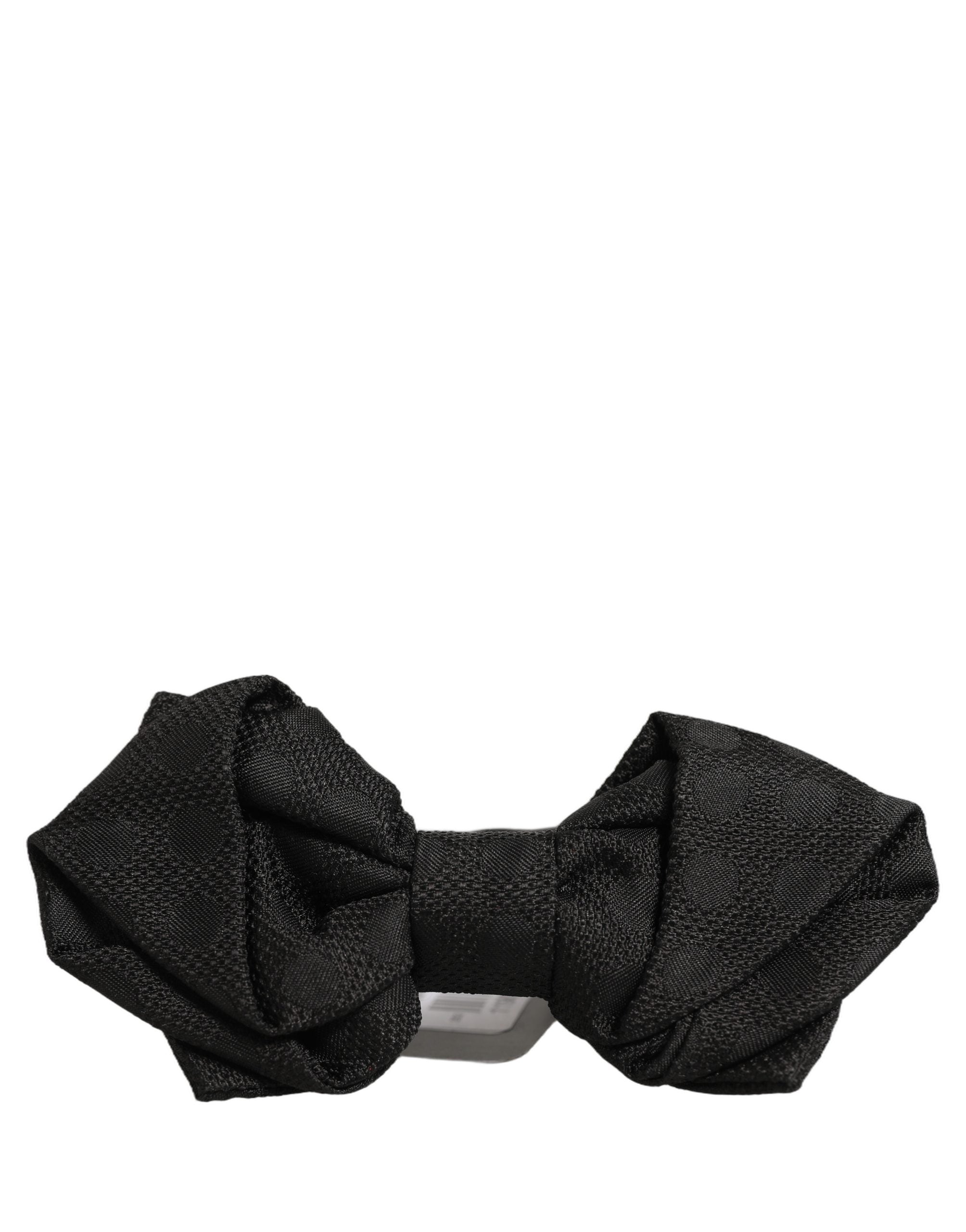 Dolce & Gabbana Men Black 100% Silk Adjustable Neck Papillon Bow Tie Dolce & Gabbana