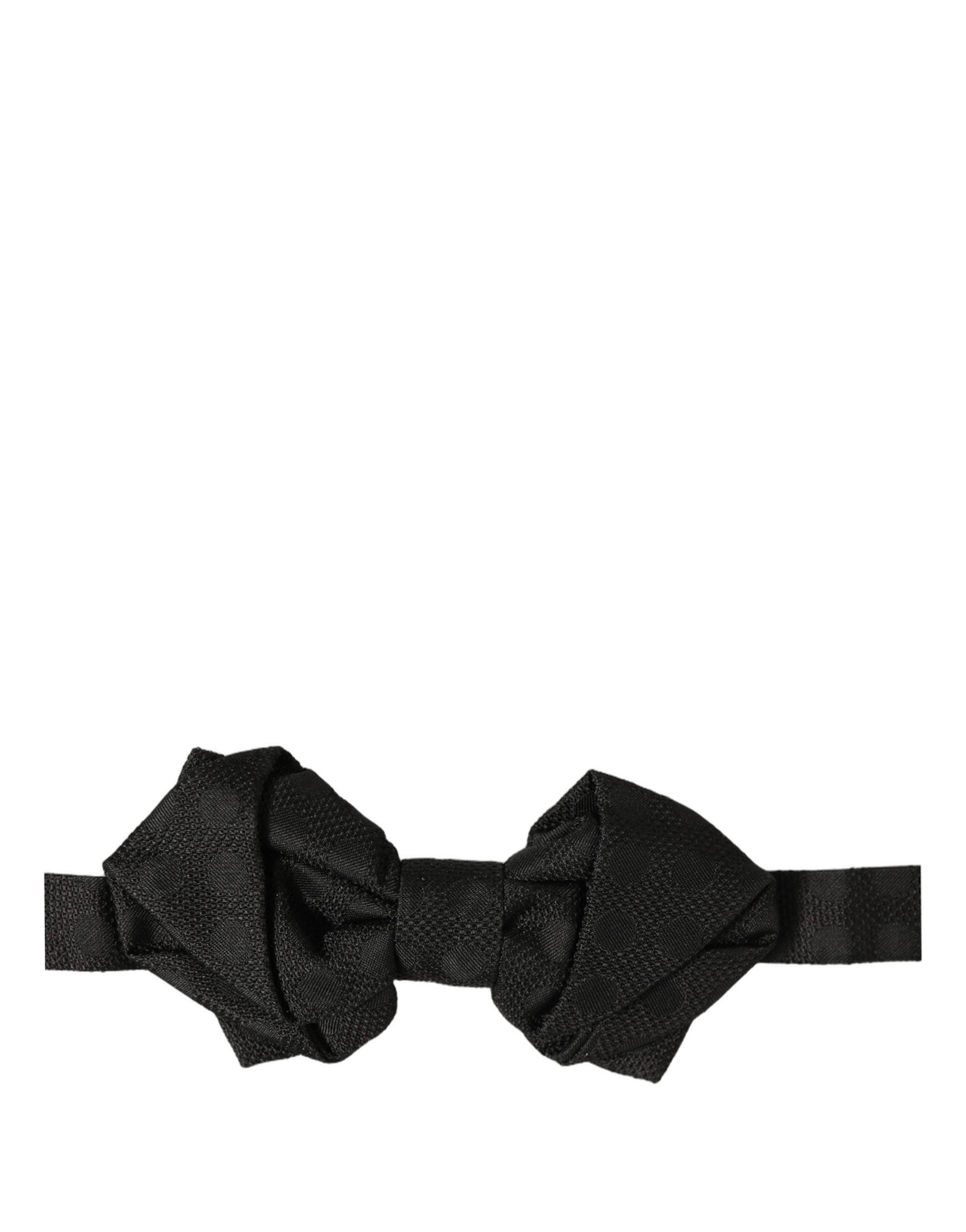 Dolce & Gabbana Men Black 100% Silk Adjustable Neck Papillon Bow Tie Dolce & Gabbana