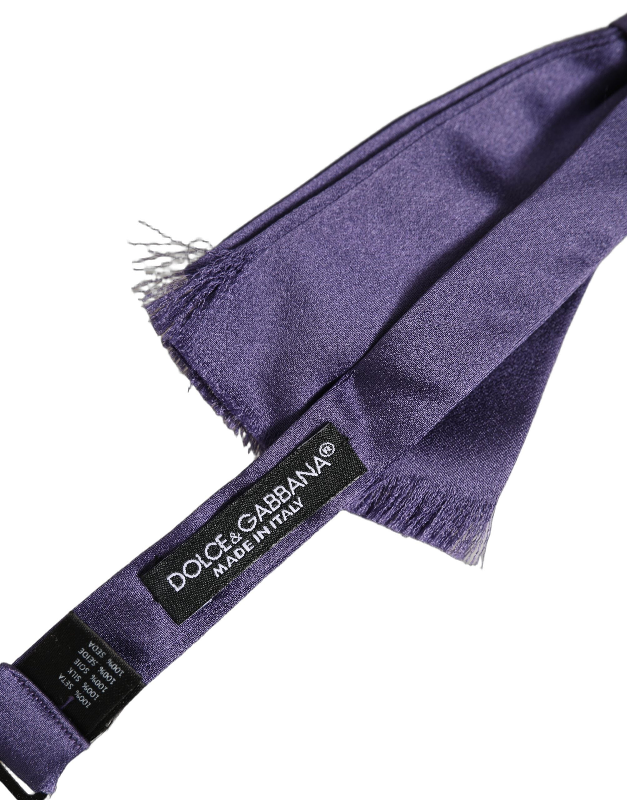 Dolce & Gabbana Men Purple 100% Silk Adjustable Neck Papillon Bow Tie Dolce & Gabbana
