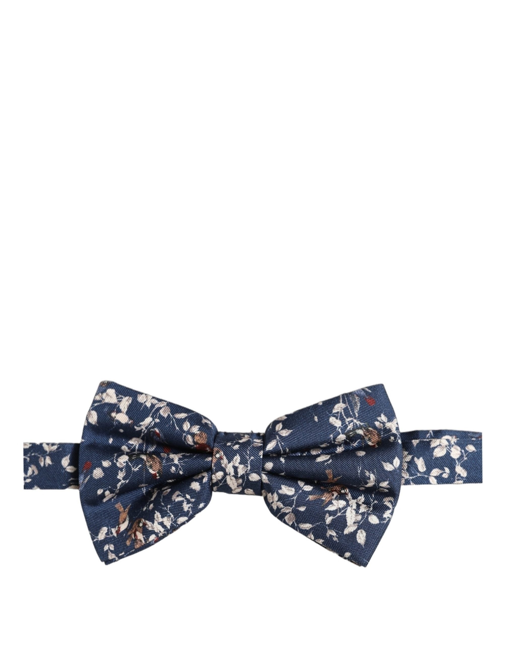 Dolce & Gabbana Men Navy Blue Floral Adjustable Neck Papillon Bow Tie Dolce & Gabbana