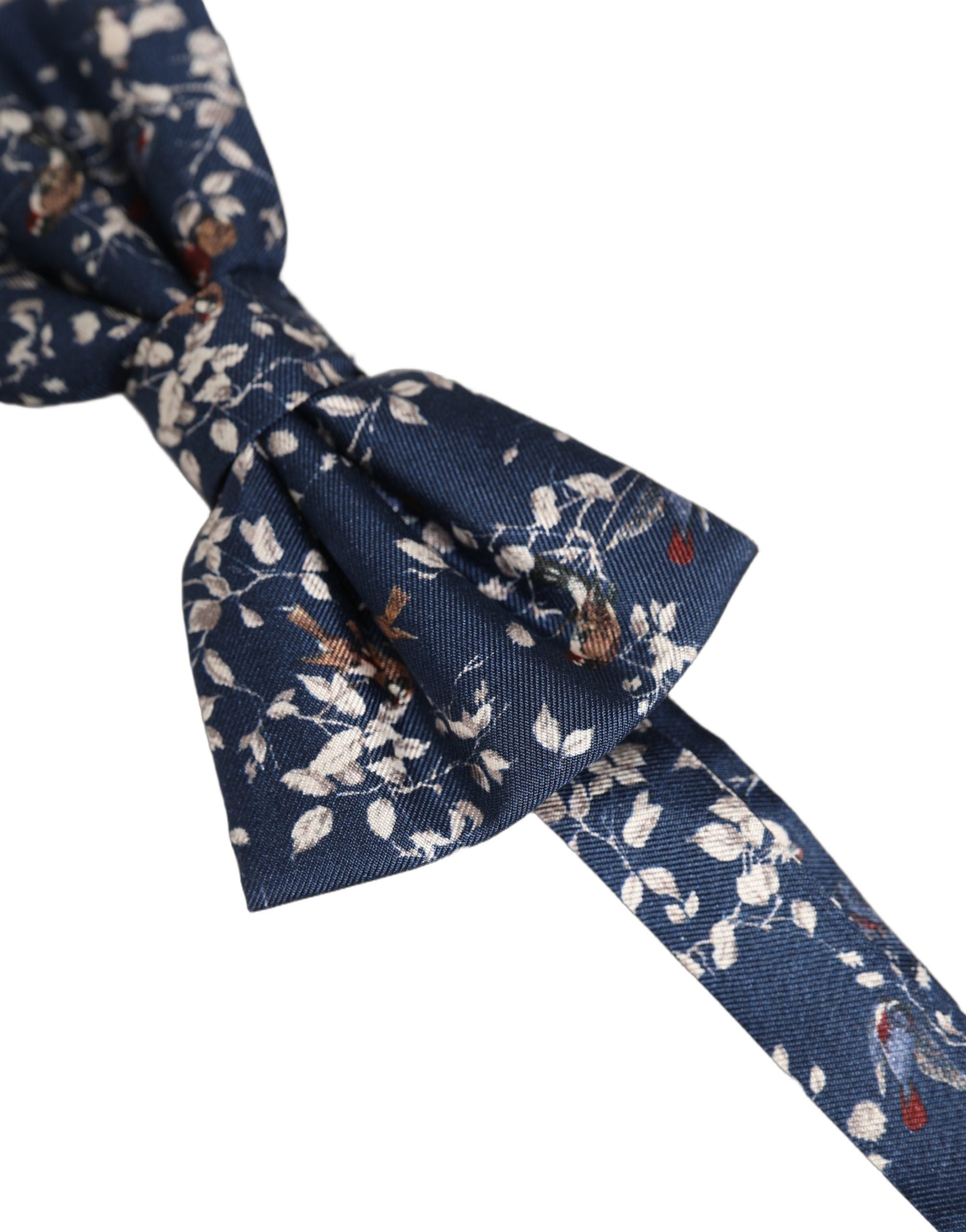 Dolce & Gabbana Men Navy Blue Floral Adjustable Neck Papillon Bow Tie Dolce & Gabbana