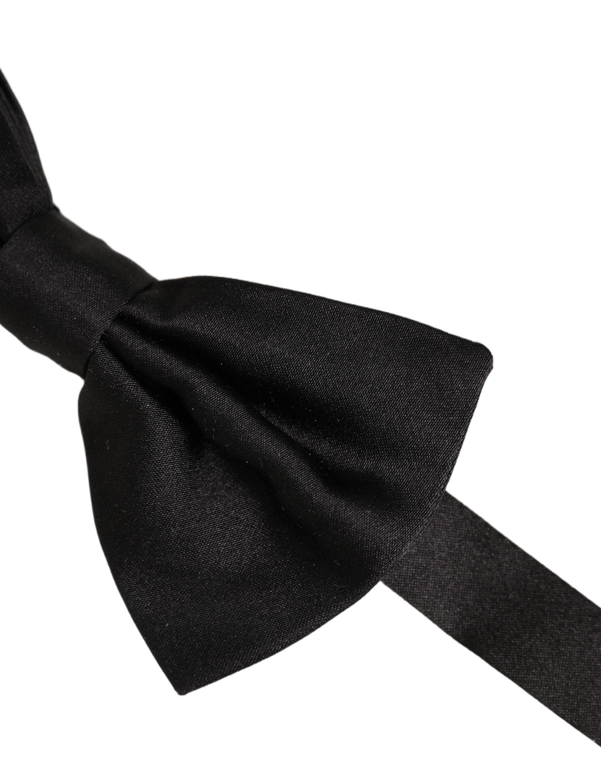 Dolce & Gabbana Men Black 100% Silk Adjustable Neck Papillon Bow Tie Dolce & Gabbana