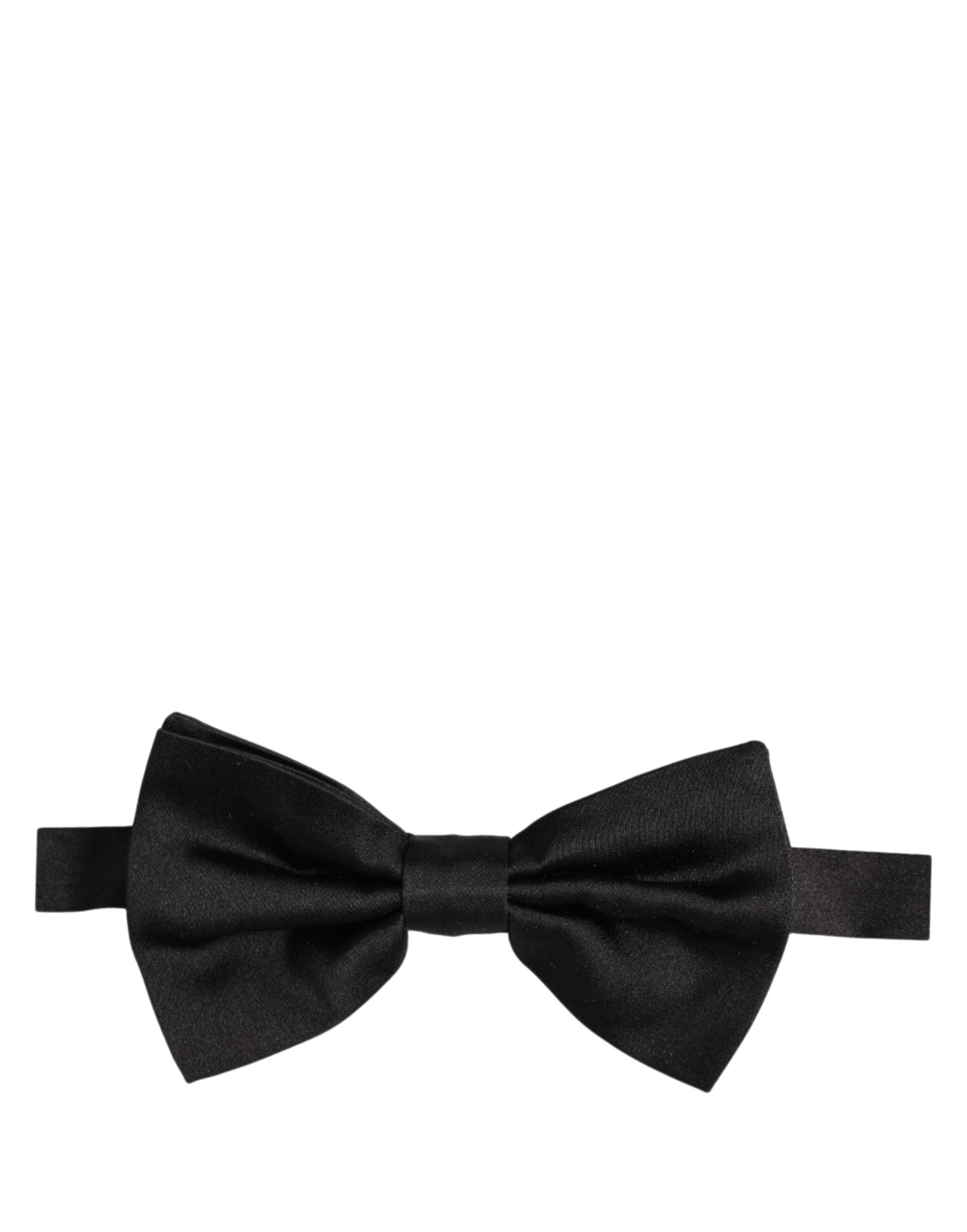 Dolce & Gabbana Men Black 100% Silk Adjustable Neck Papillon Bow Tie Dolce & Gabbana