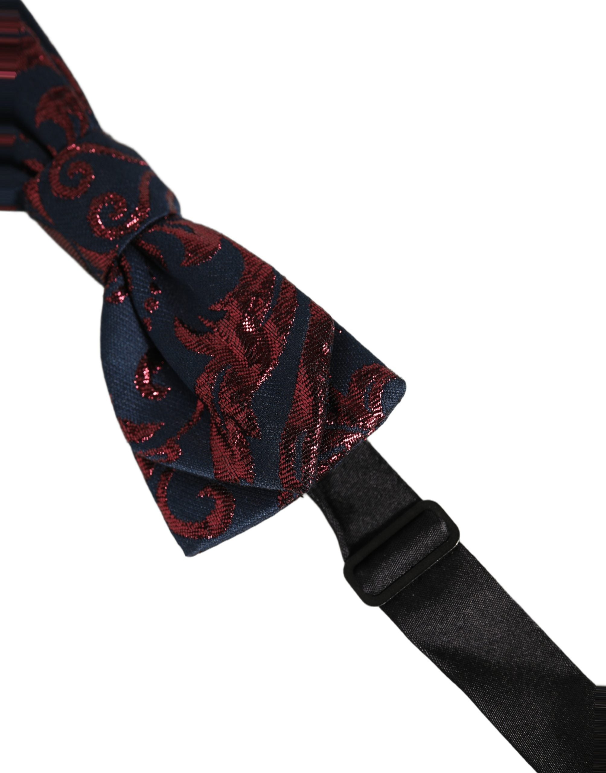 Dolce & Gabbana Men Blue Red Paisley Adjustable Neck Papillon Bow Tie Dolce & Gabbana
