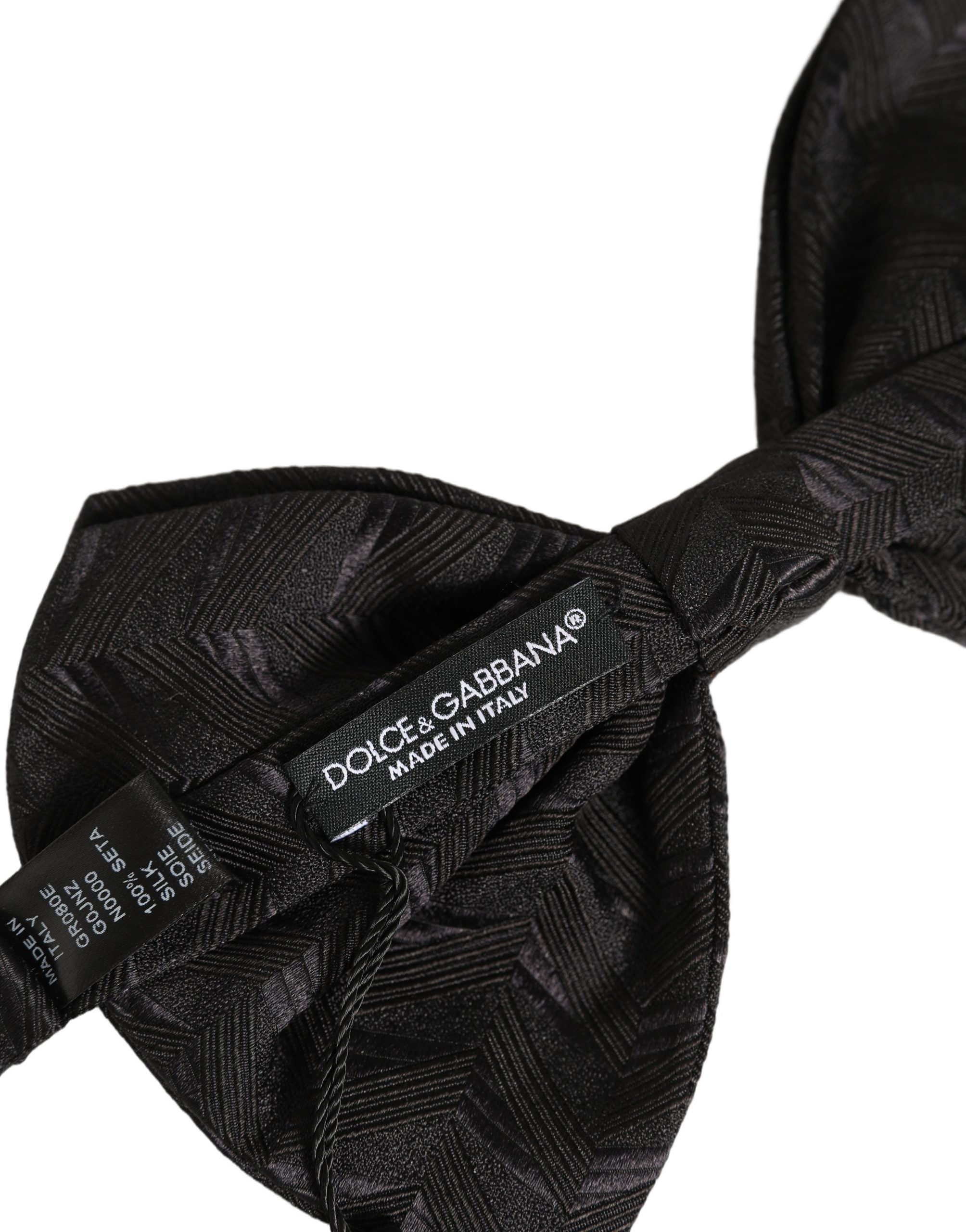 Dolce & Gabbana Men Black Patterned Adjustable Neck Papillon Bow Tie Dolce & Gabbana