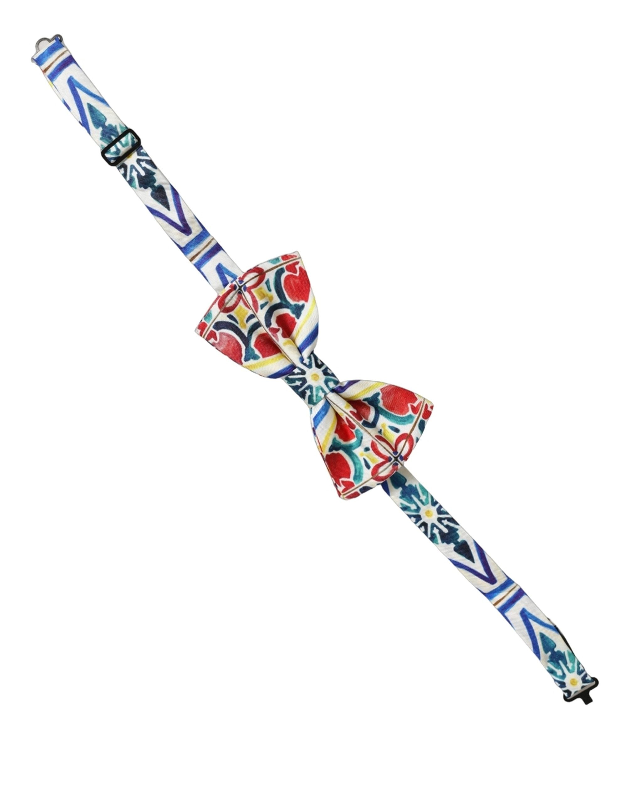 Dolce & Gabbana Men Multicolor Majolica Adjustable Neck Papillon Bow Tie Dolce & Gabbana