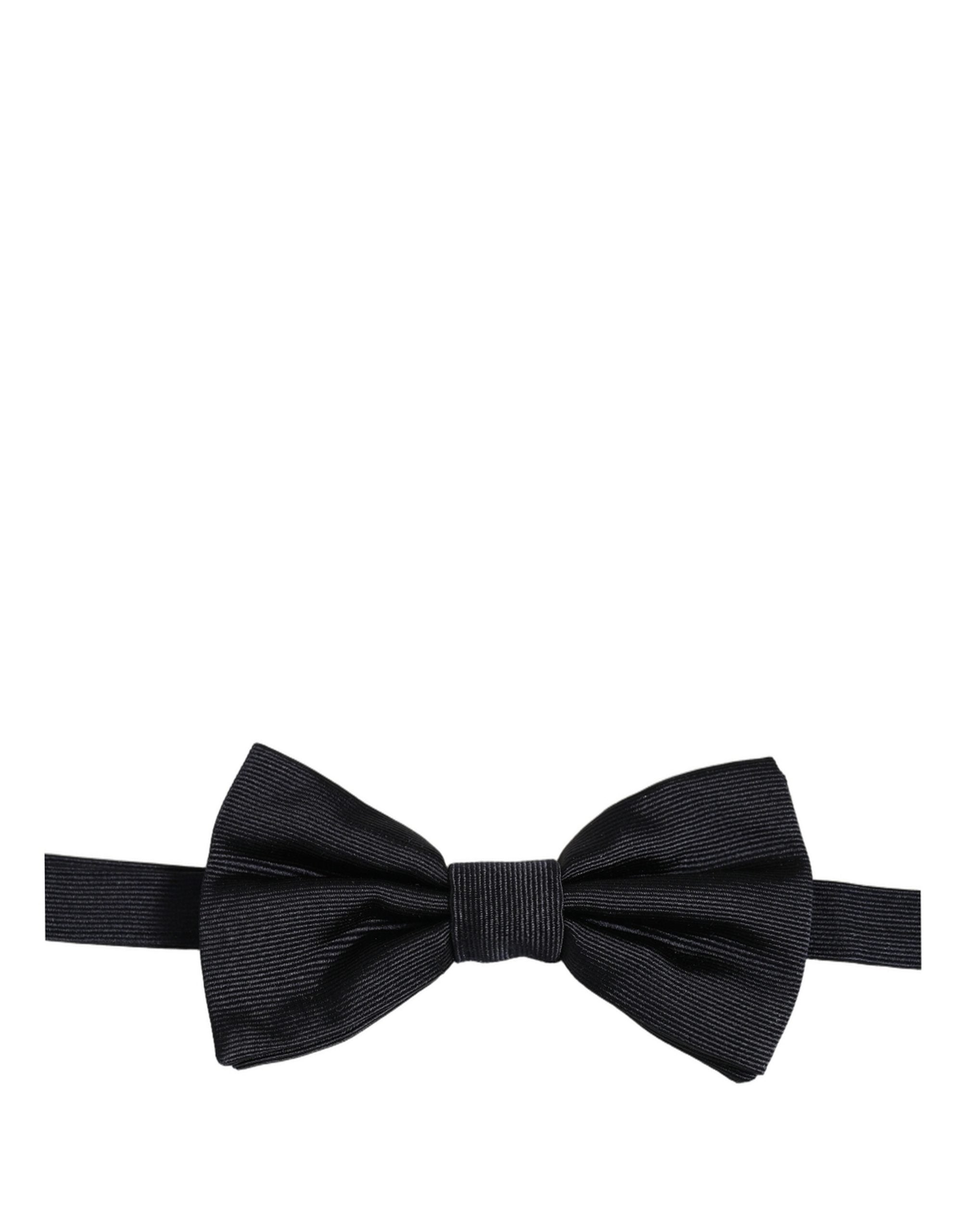 Dolce & Gabbana Men Black 100% Silk Adjustable Neck Papillon Bow Tie Dolce & Gabbana
