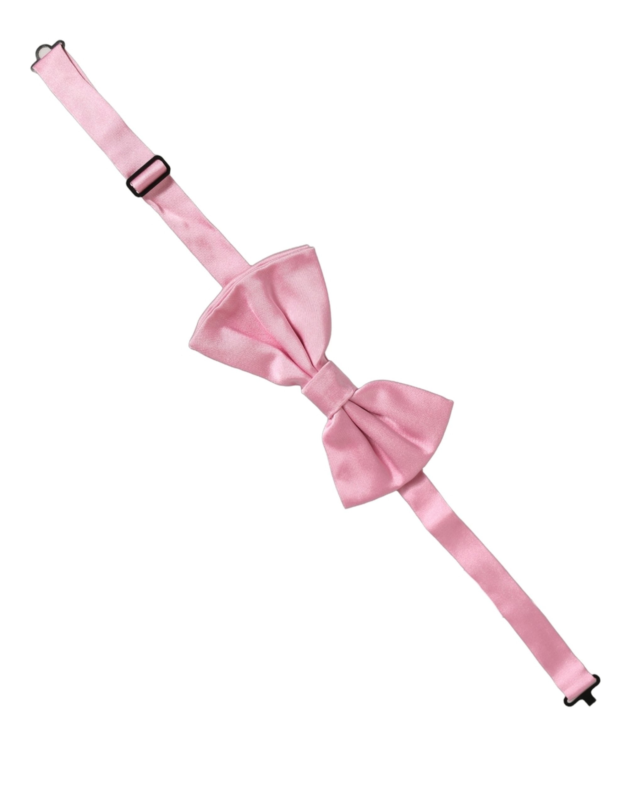 Dolce & Gabbana Men Pink 100% Silk Adjustable Neck Papillon Bow Tie Dolce & Gabbana