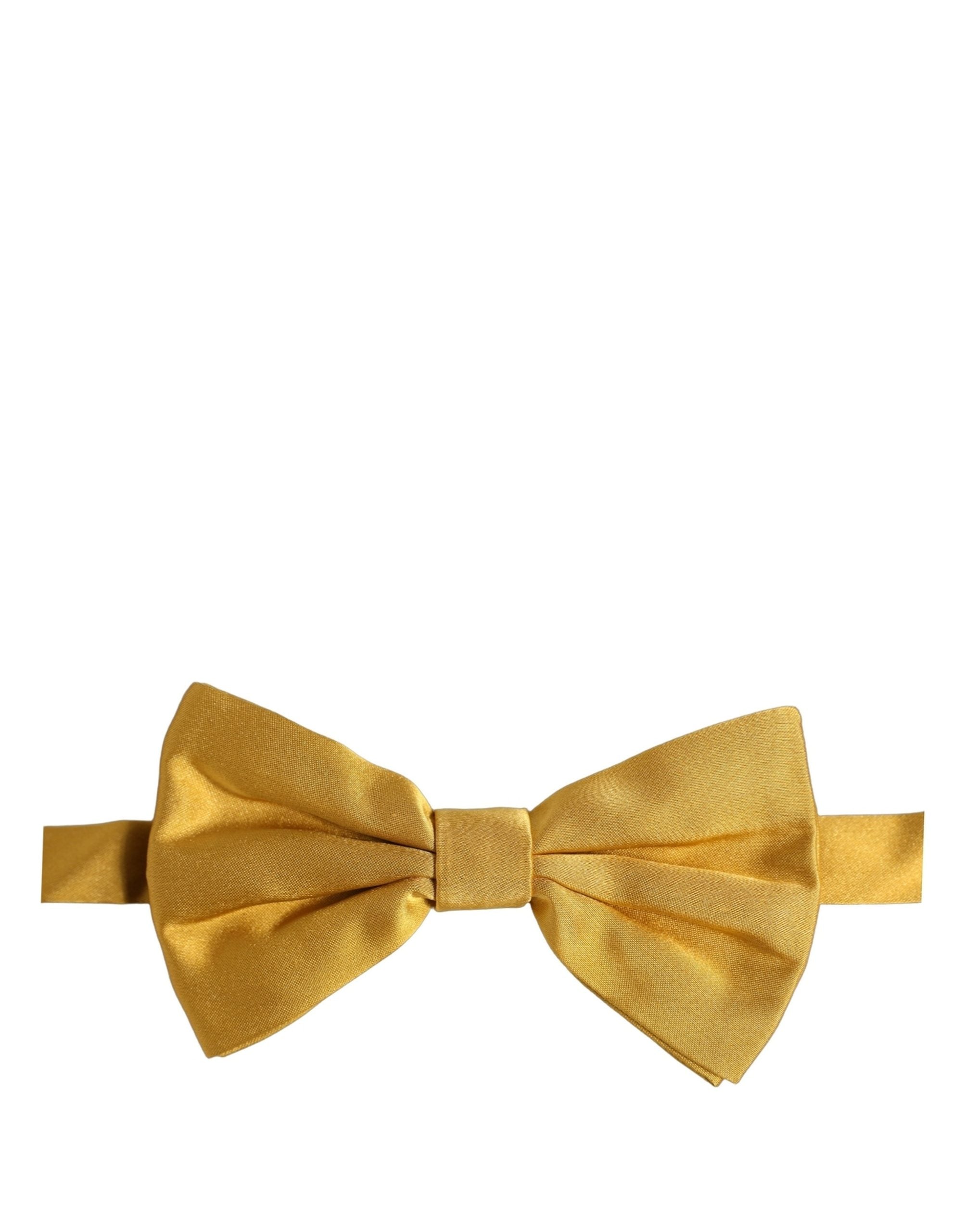 Dolce & Gabbana Men Yellow 100% Silk Adjustable Neck Papillon Bow Tie Dolce & Gabbana