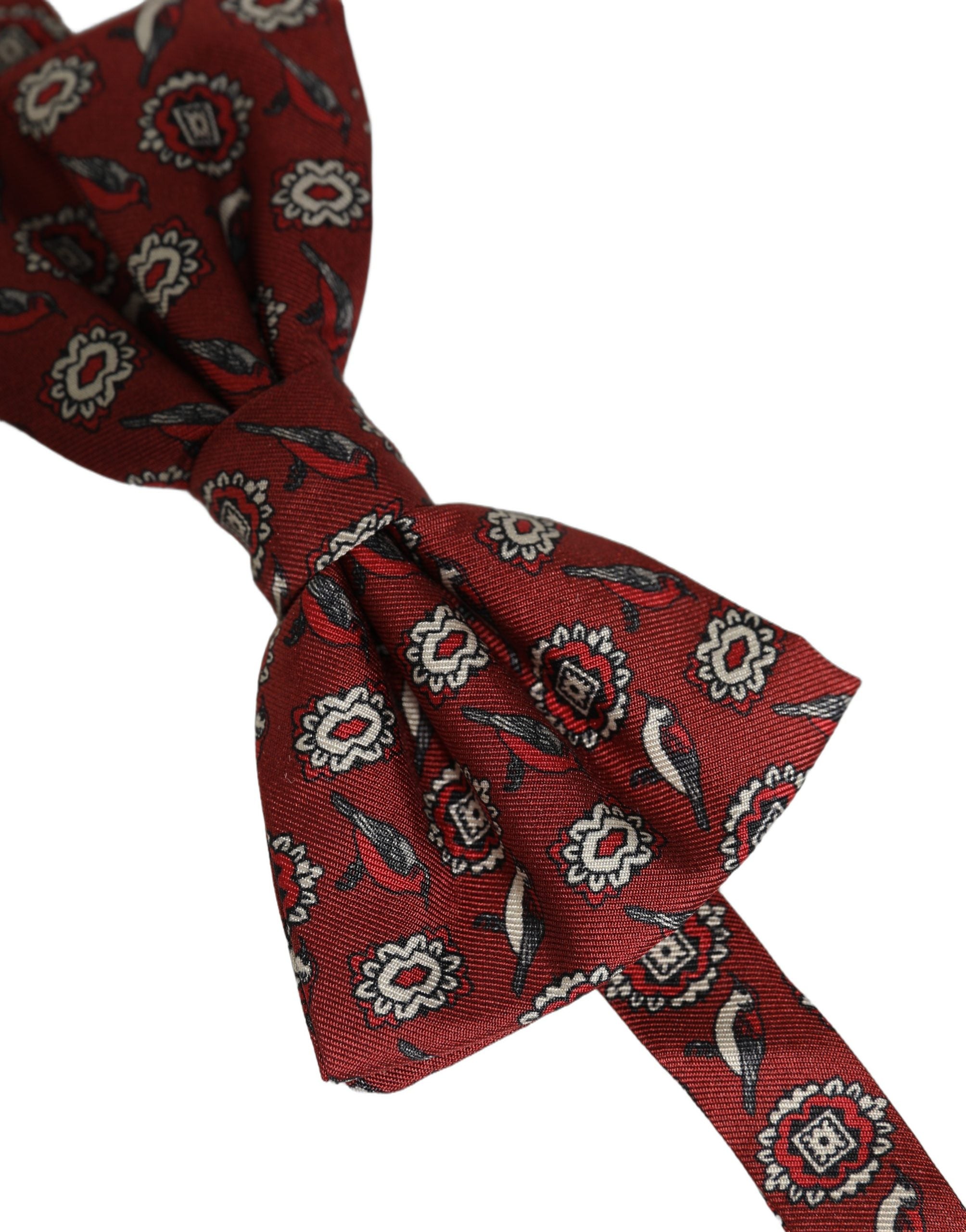Dolce & Gabbana Men Bordeaux Floral Adjustable Neck Papillon Bow Tie Dolce & Gabbana