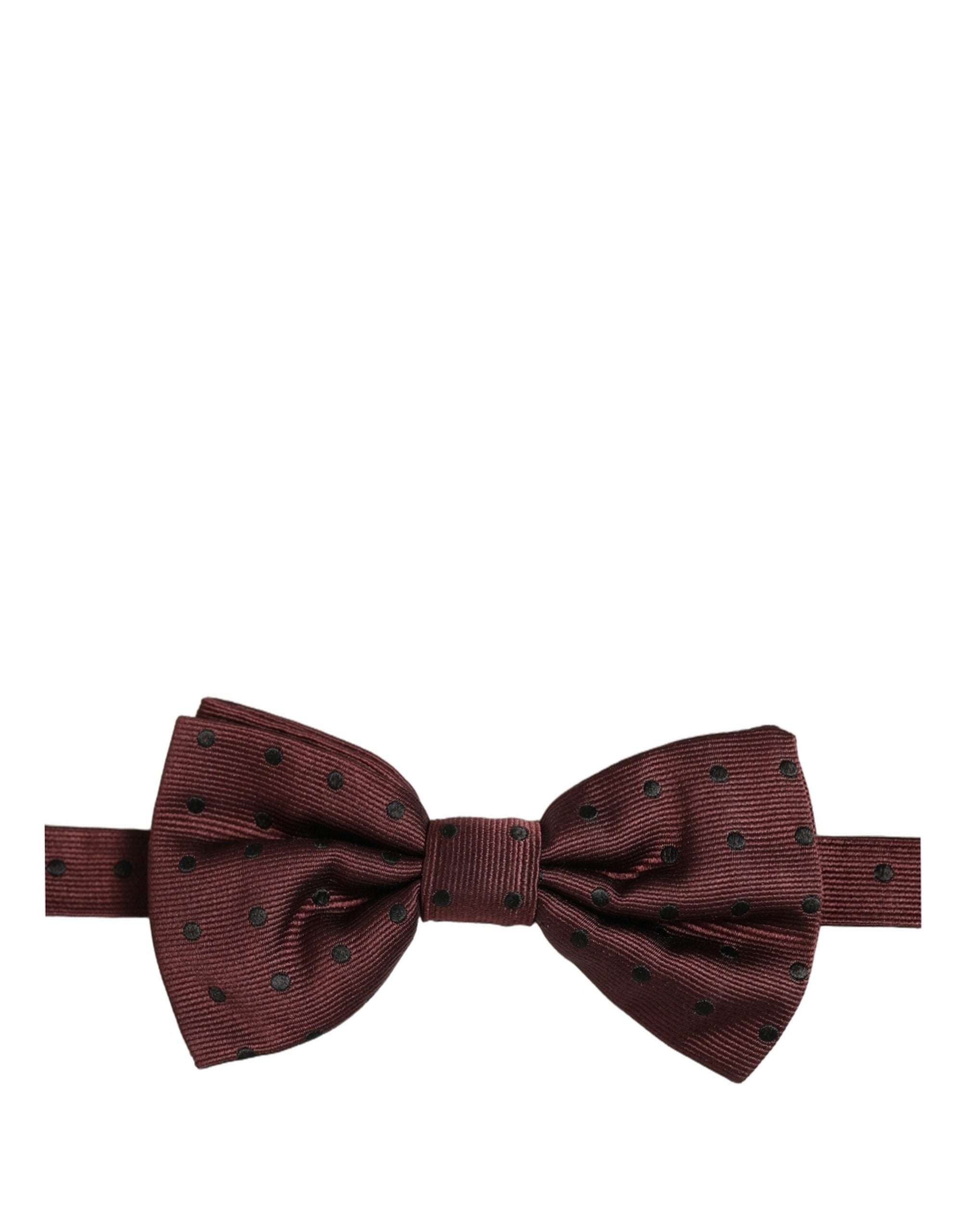 Dolce & Gabbana Burgundy Polka Dot Silk Adjustable Neck Papillon Bow Tie Dolce & Gabbana