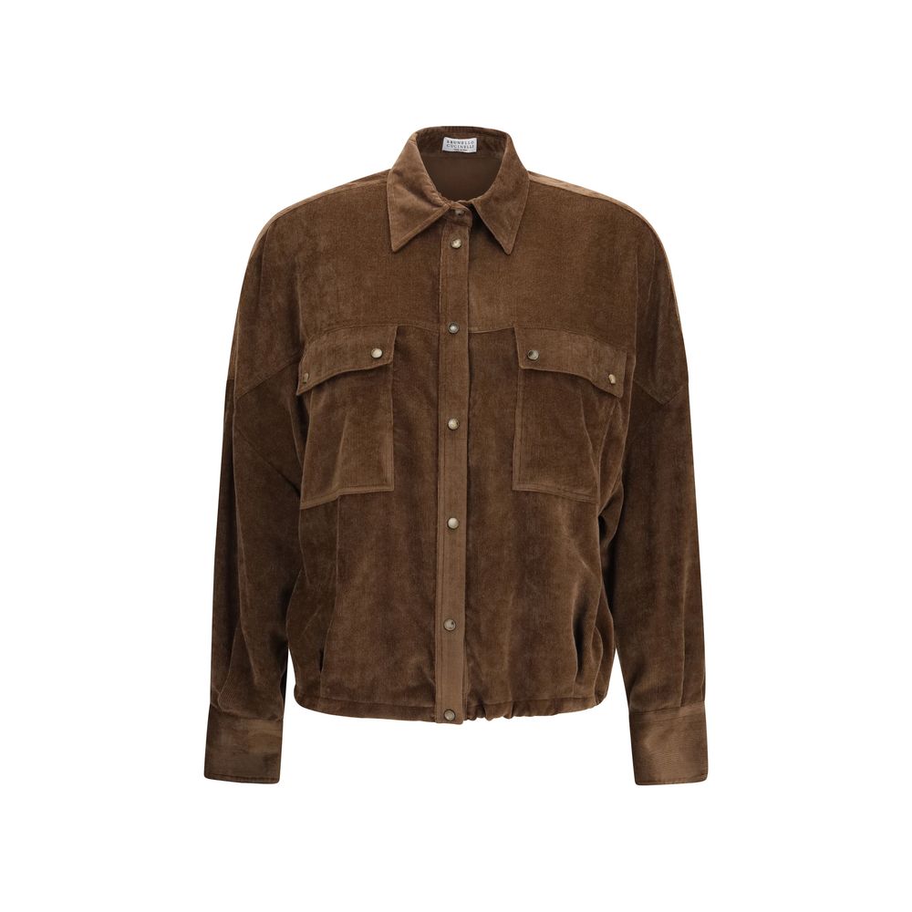Brunello Cucinelli Brown Viscose Shirt Brunello Cucinelli