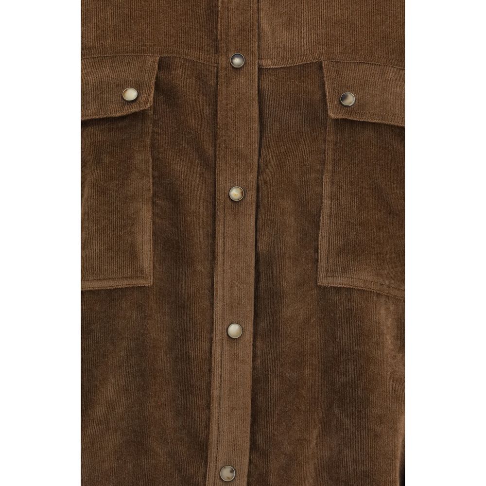 Brunello Cucinelli Brown Viscose Shirt Brunello Cucinelli
