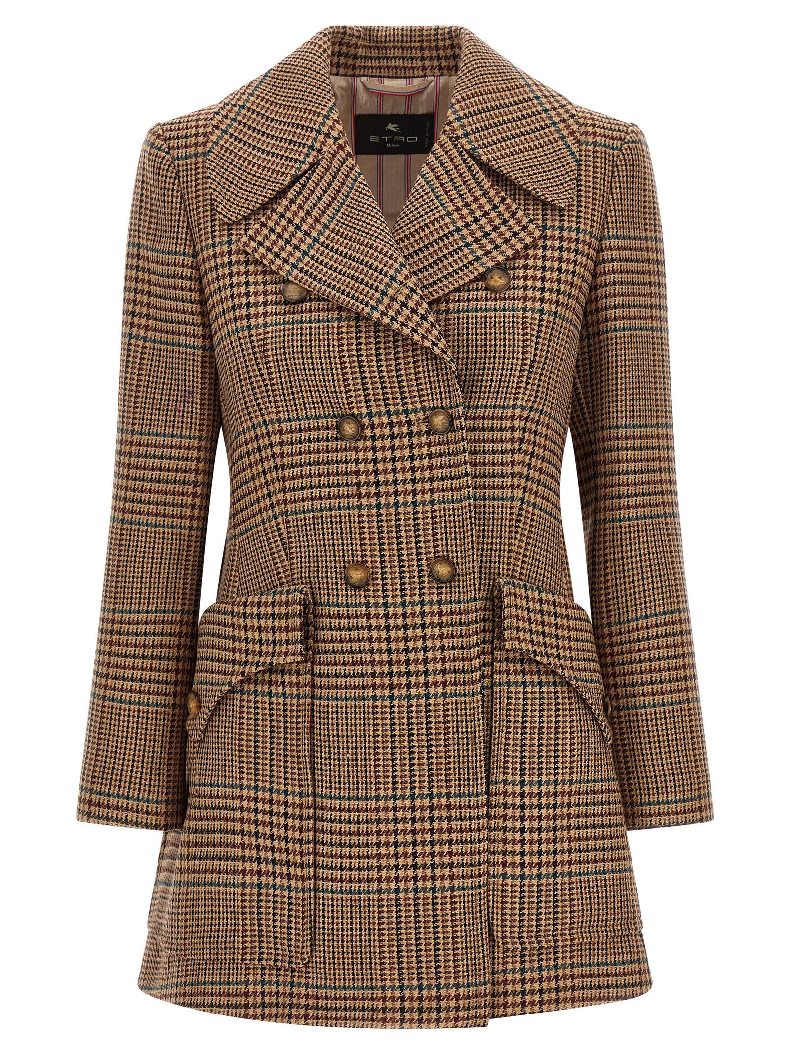 Etro Brown Wool Coat Etro