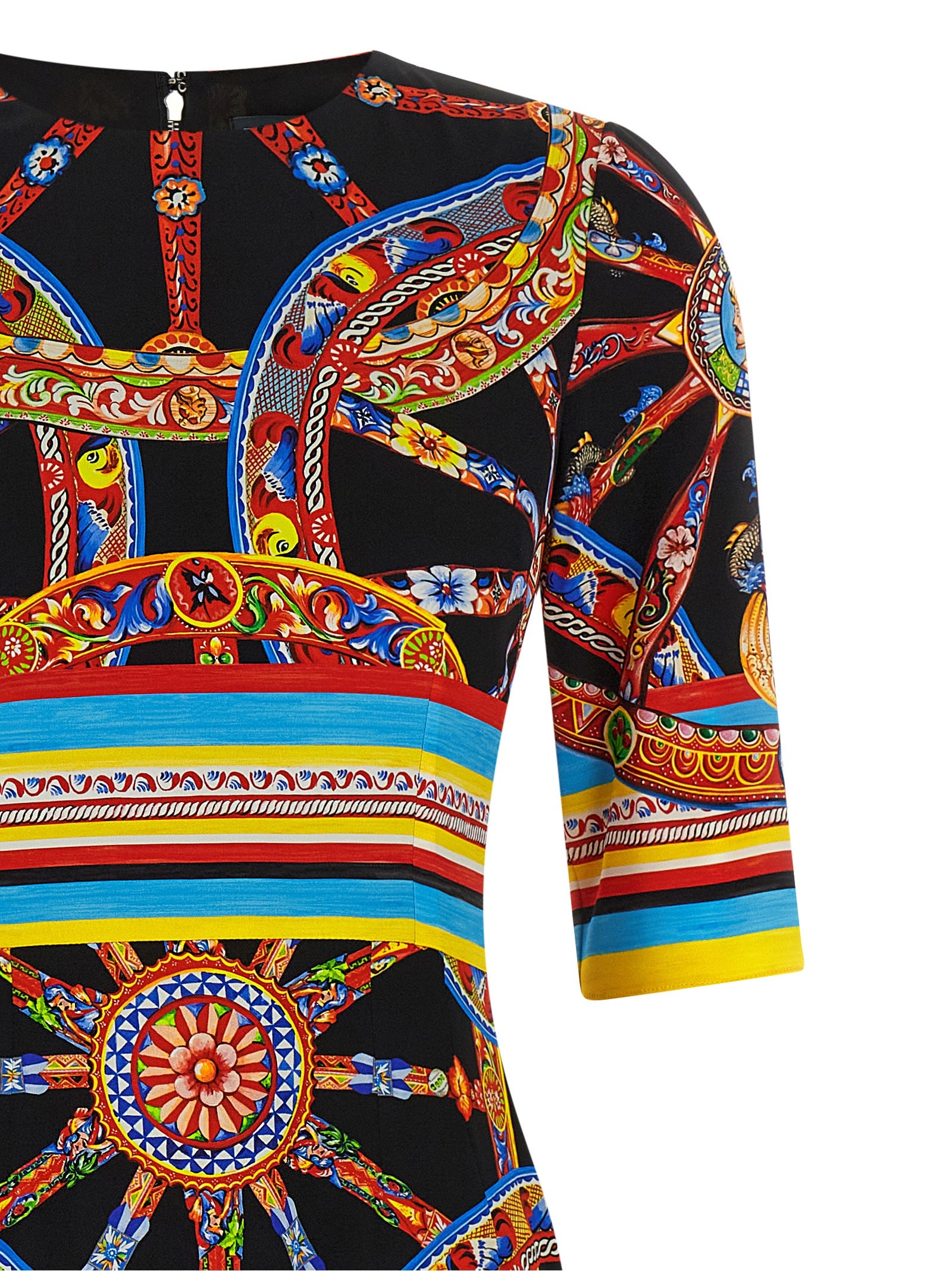 Dolce & Gabbana Multicolor Silk Midi Dress Dolce & Gabbana