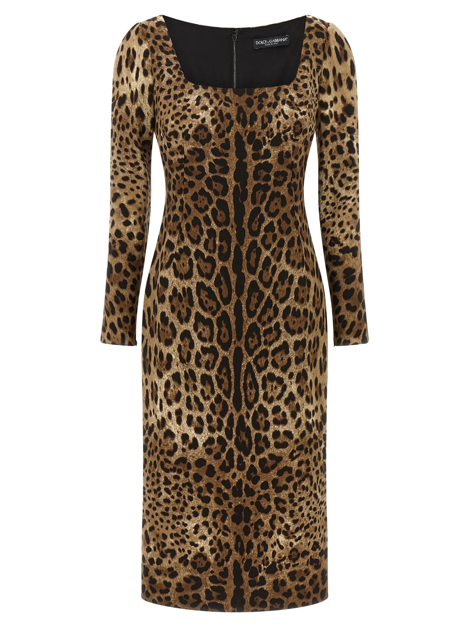 Dolce & Gabbana Brown Viscose Midi Dress Dolce & Gabbana