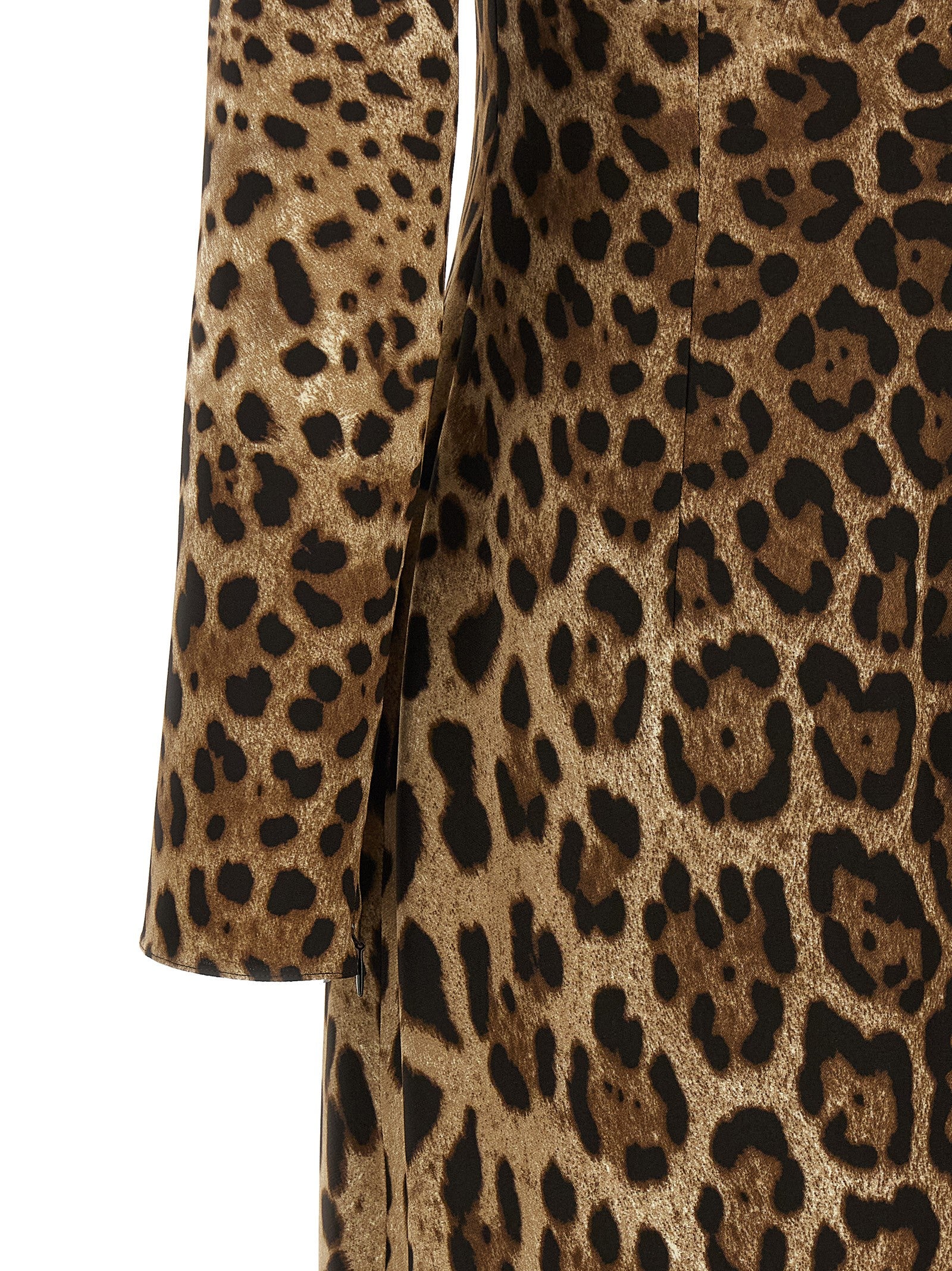 Dolce & Gabbana Brown Viscose Midi Dress Dolce & Gabbana