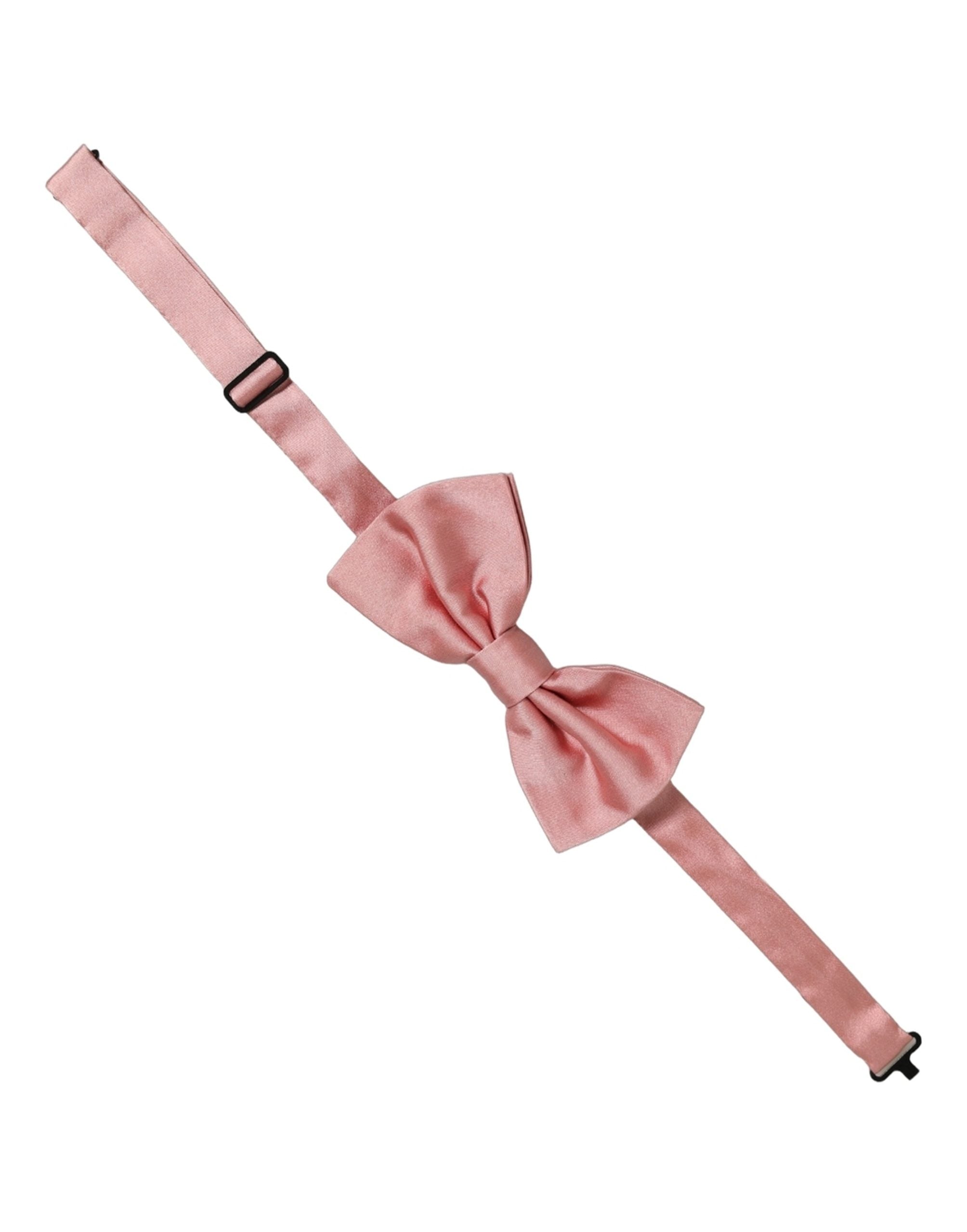 Dolce & Gabbana Men Light Pink 100% Silk Adjustable Neck Papillon Bow Tie Dolce & Gabbana