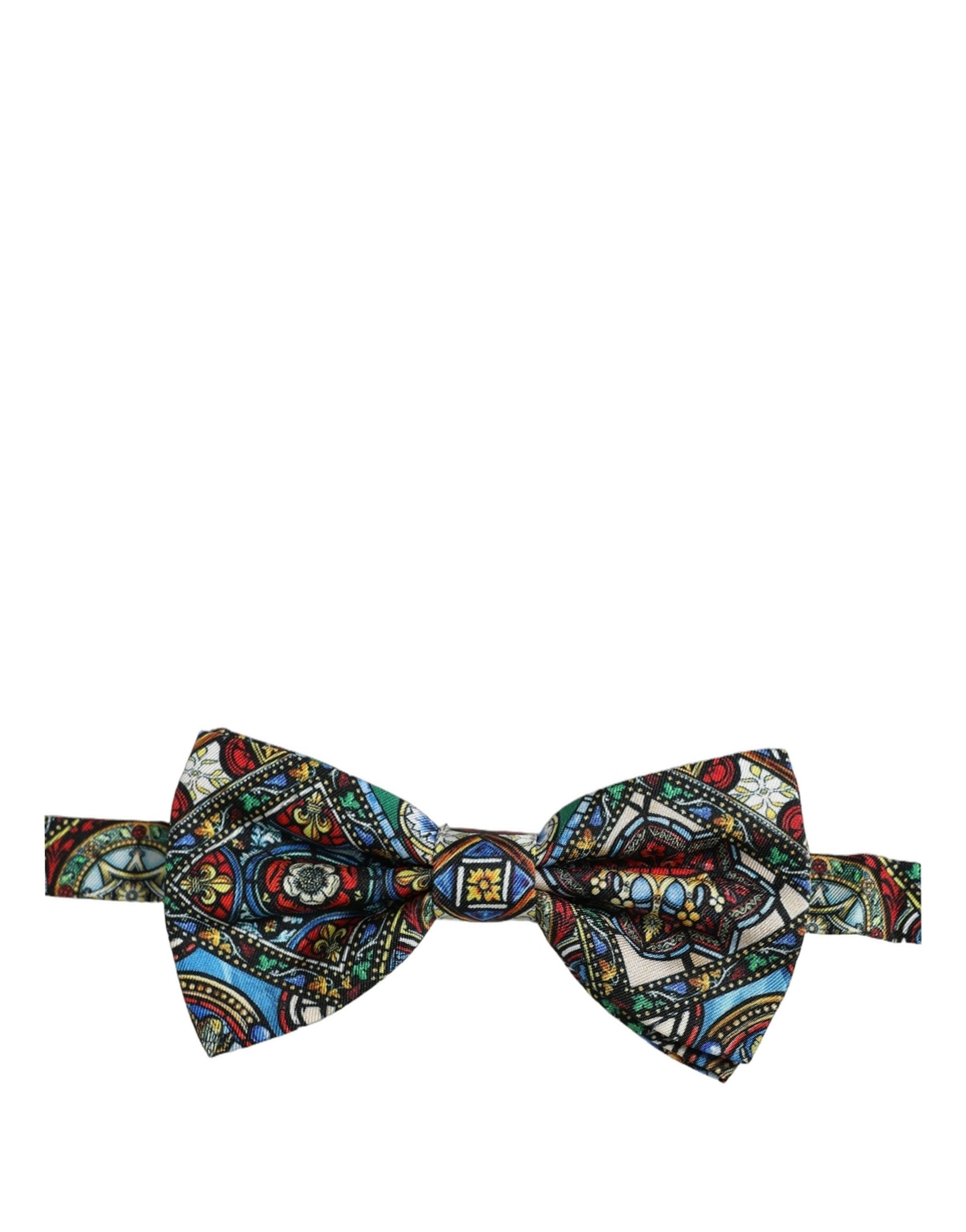 Dolce & Gabbana Men Multicolor Sicilian Adjustable Neck Papillon Bow Tie Dolce & Gabbana