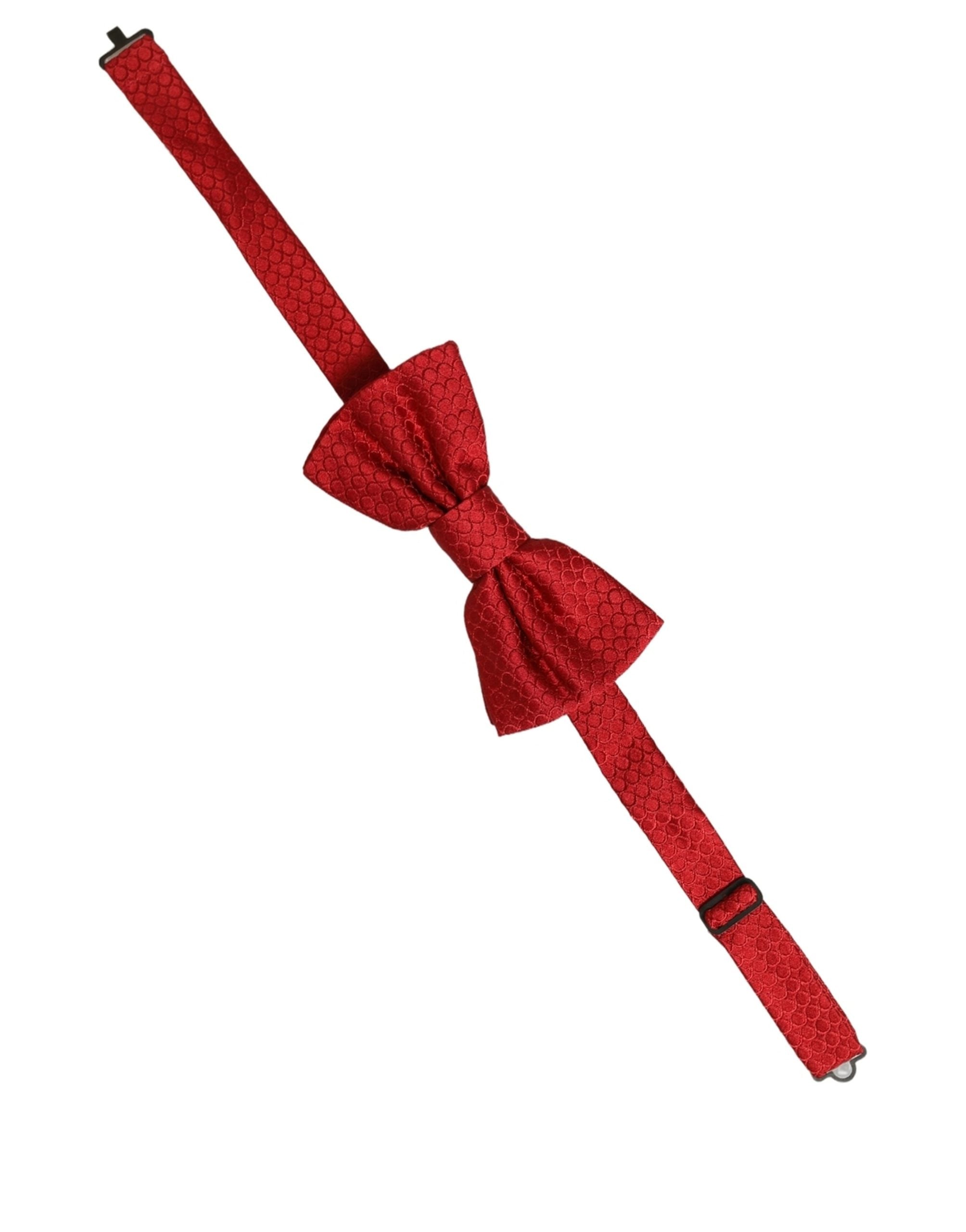 Dolce & Gabbana Men Red 100% Silk Adjustable Neck Papillon Bow Tie Dolce & Gabbana