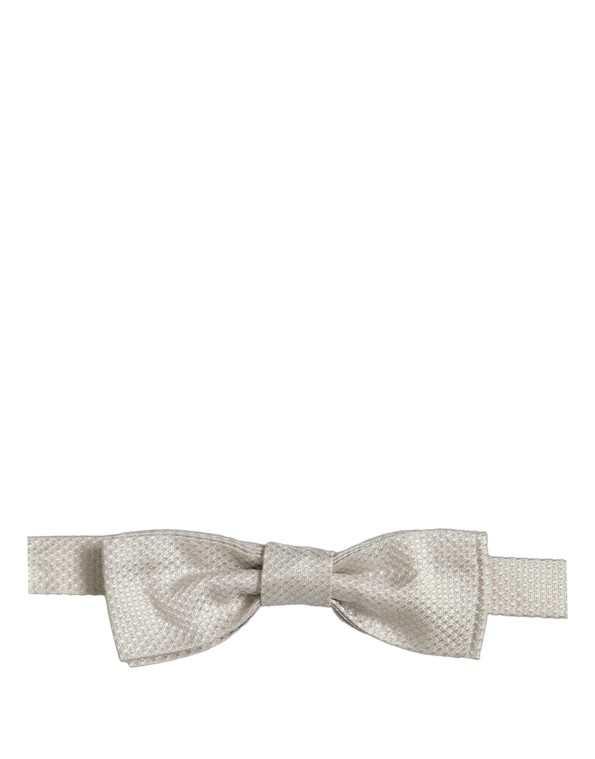 Dolce & Gabbana Men White 100% Silk Adjustable Neck Papillon Bow Tie Dolce & Gabbana