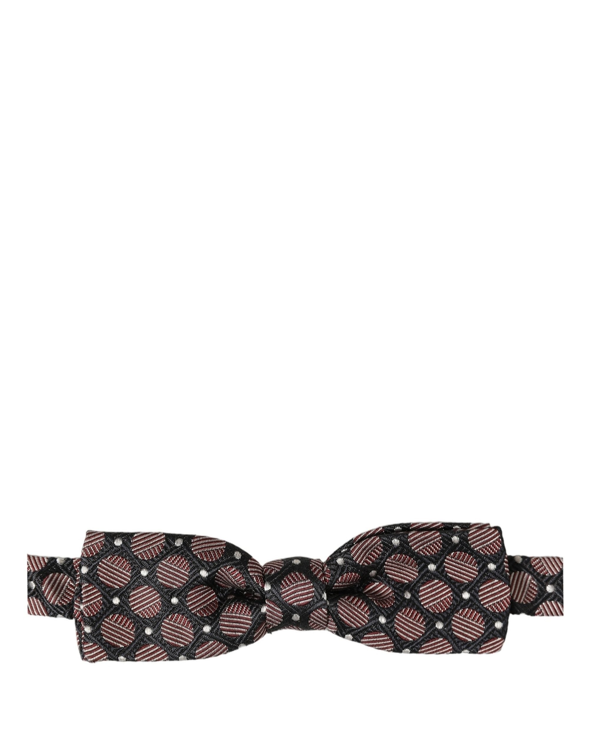 Dolce & Gabbana Multicolor Geometric Silk Adjustable Neck Papillon Bow Tie Dolce & Gabbana