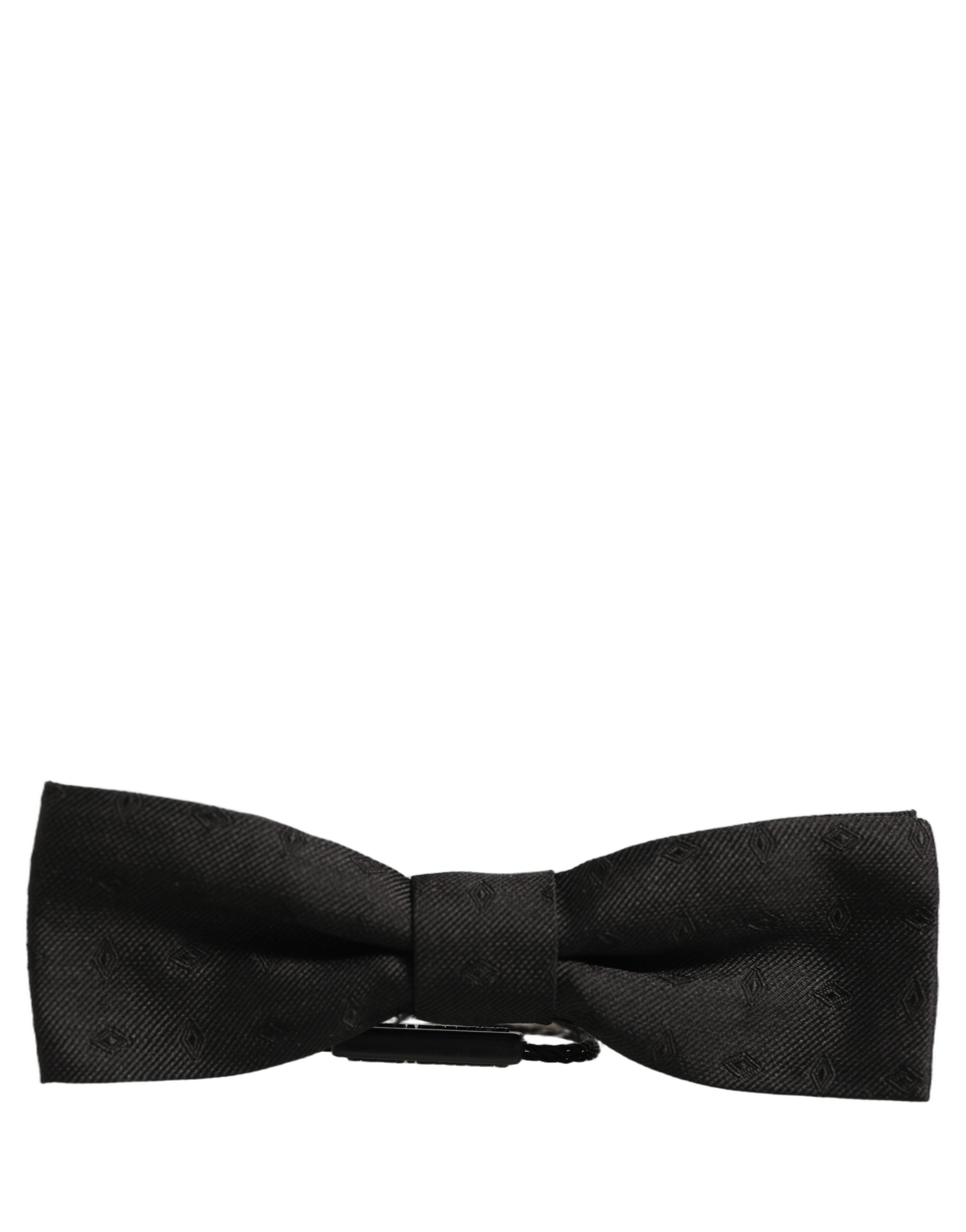 Dolce & Gabbana Men Black 100% Silk Adjustable Neck Papillon Bow Tie Dolce & Gabbana