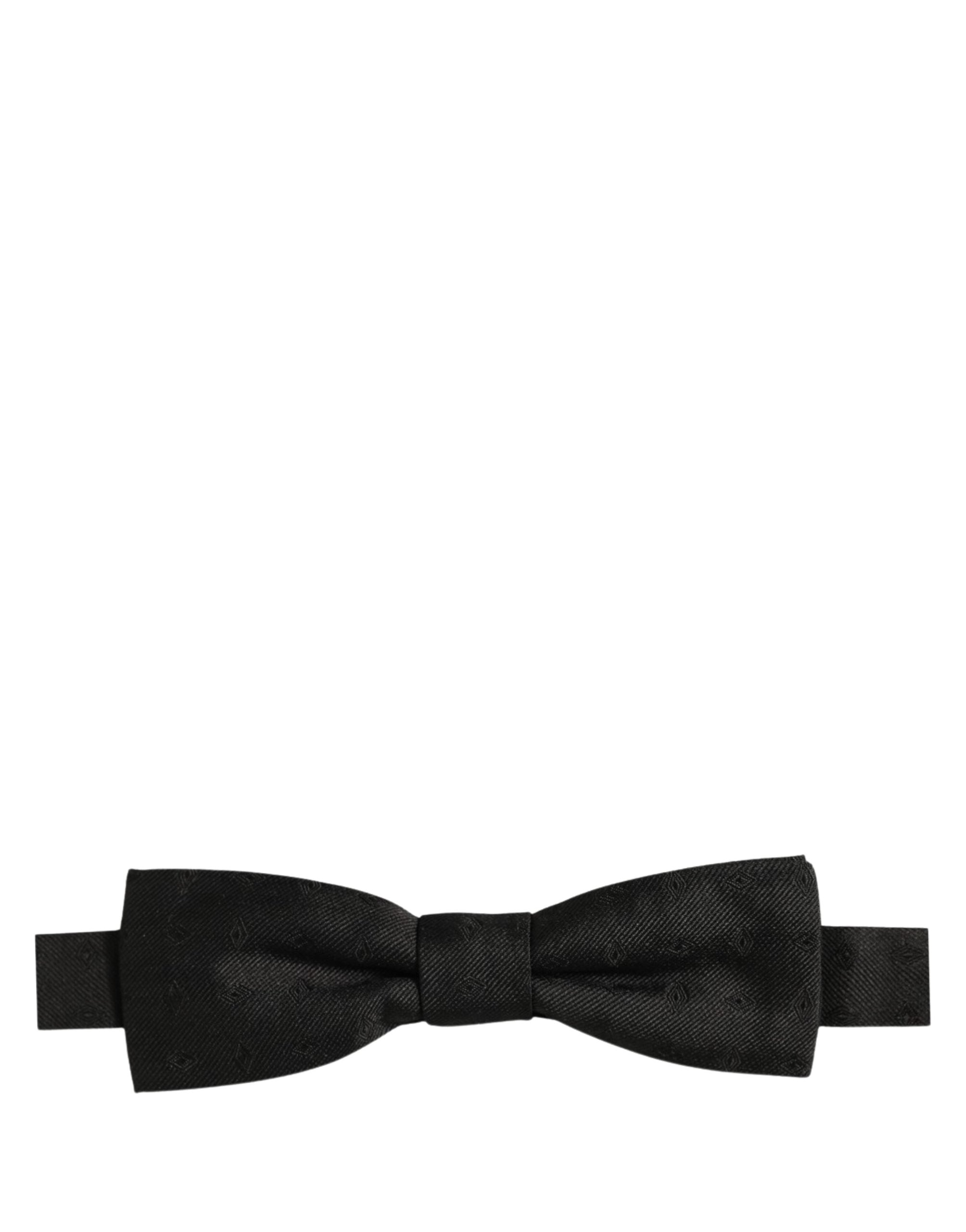 Dolce & Gabbana Men Black 100% Silk Adjustable Neck Papillon Bow Tie Dolce & Gabbana