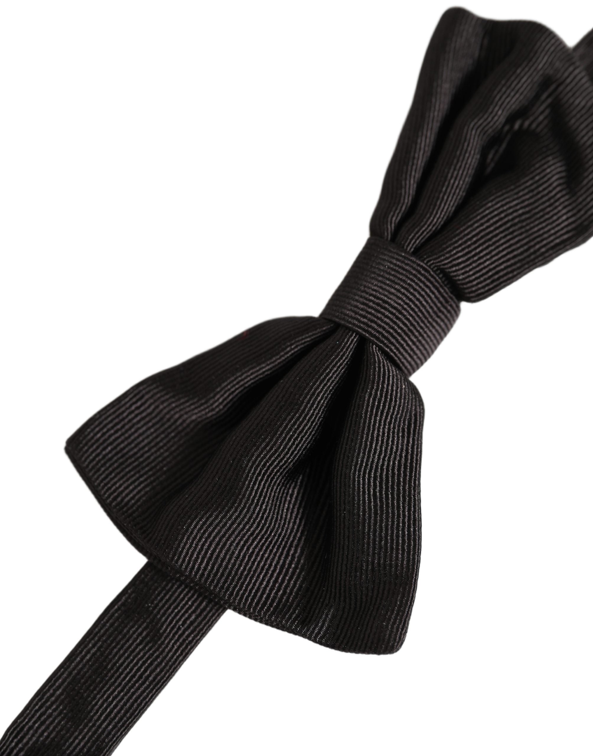 Dolce & Gabbana Men Black 100% Silk Adjustable Neck Papillon Bow Tie Dolce & Gabbana