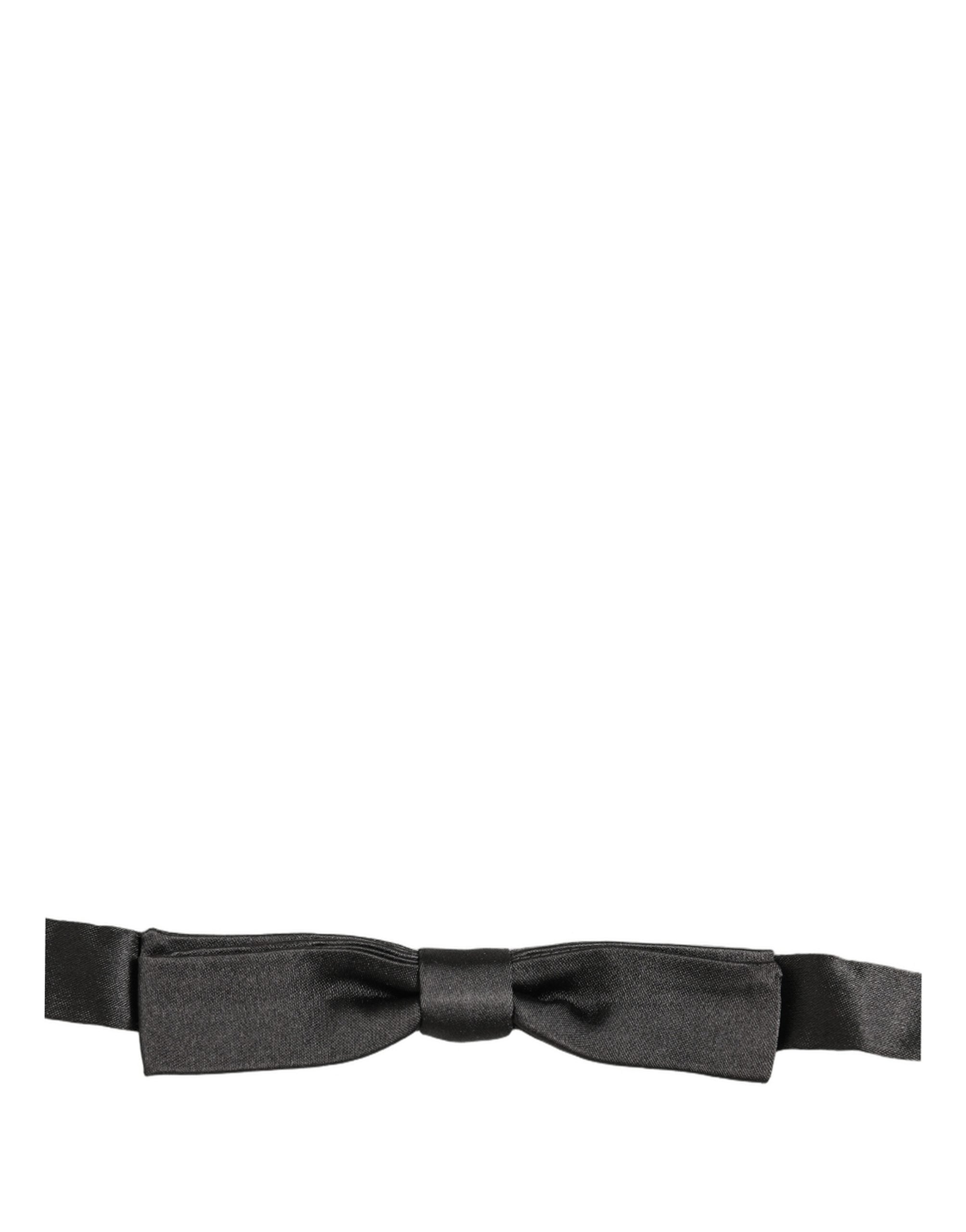 Dolce & Gabbana Men Black 100% Silk Adjustable Neck Papillon Bow Tie Dolce & Gabbana
