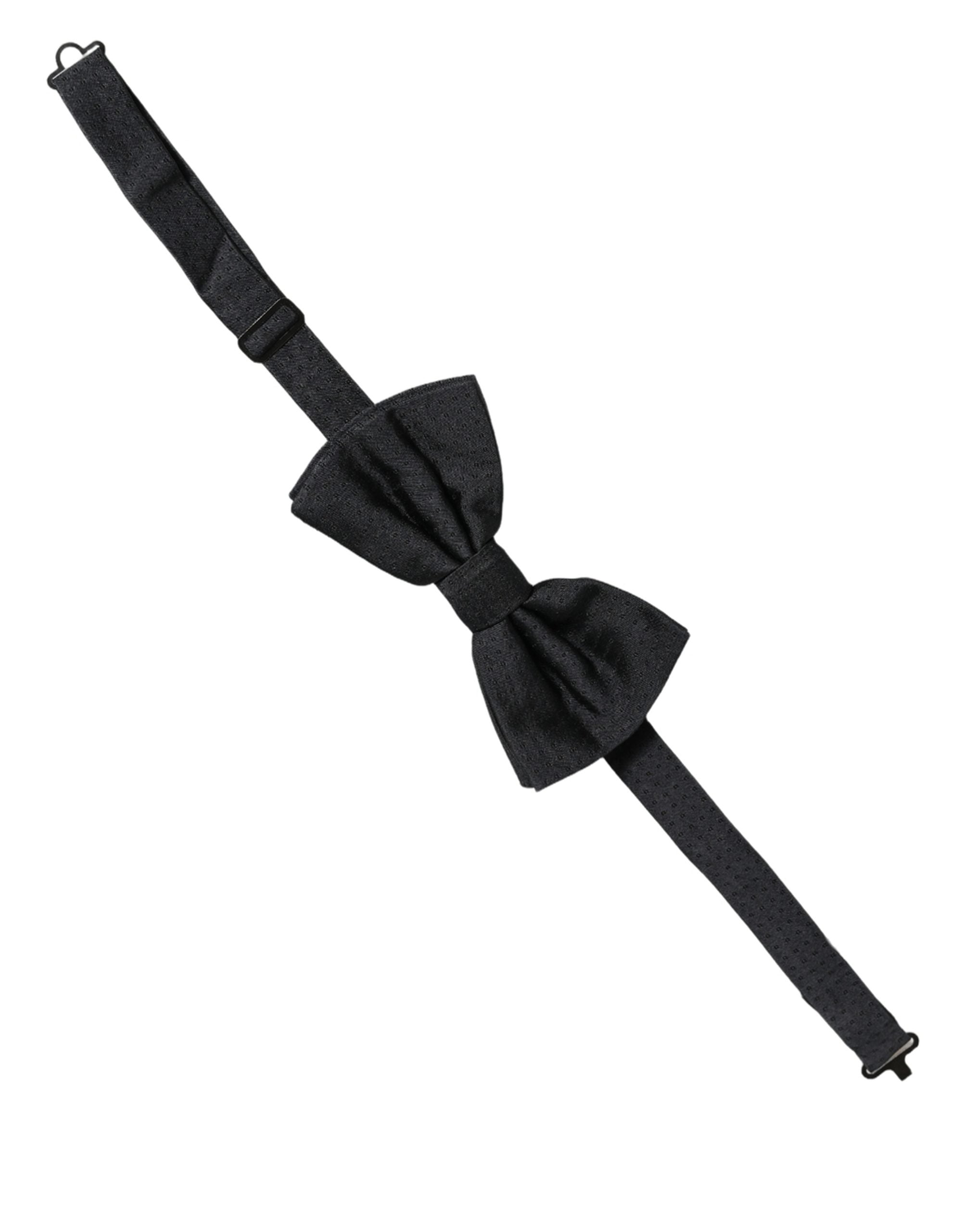 Dolce & Gabbana Men Black 100% Silk Adjustable Neck Papillon Bow Tie Dolce & Gabbana