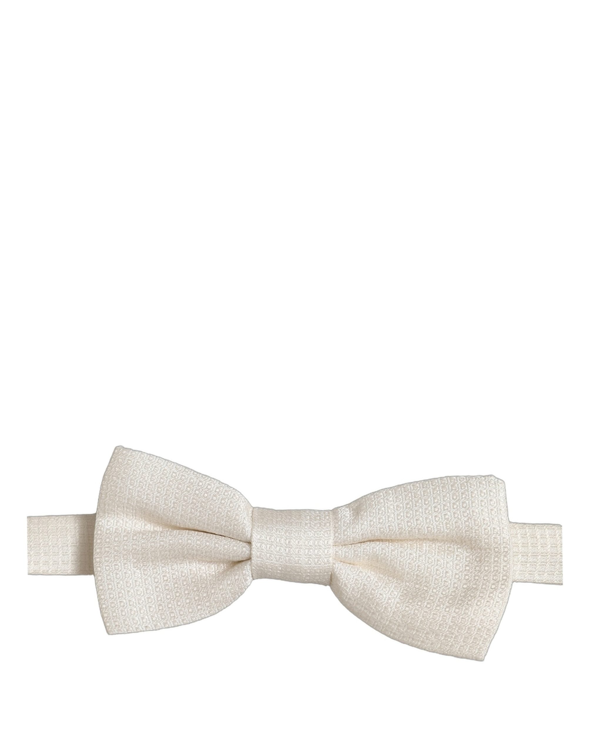 Dolce & Gabbana Men Off White Silk Adjustable Neck Papillon Bow Tie Dolce & Gabbana