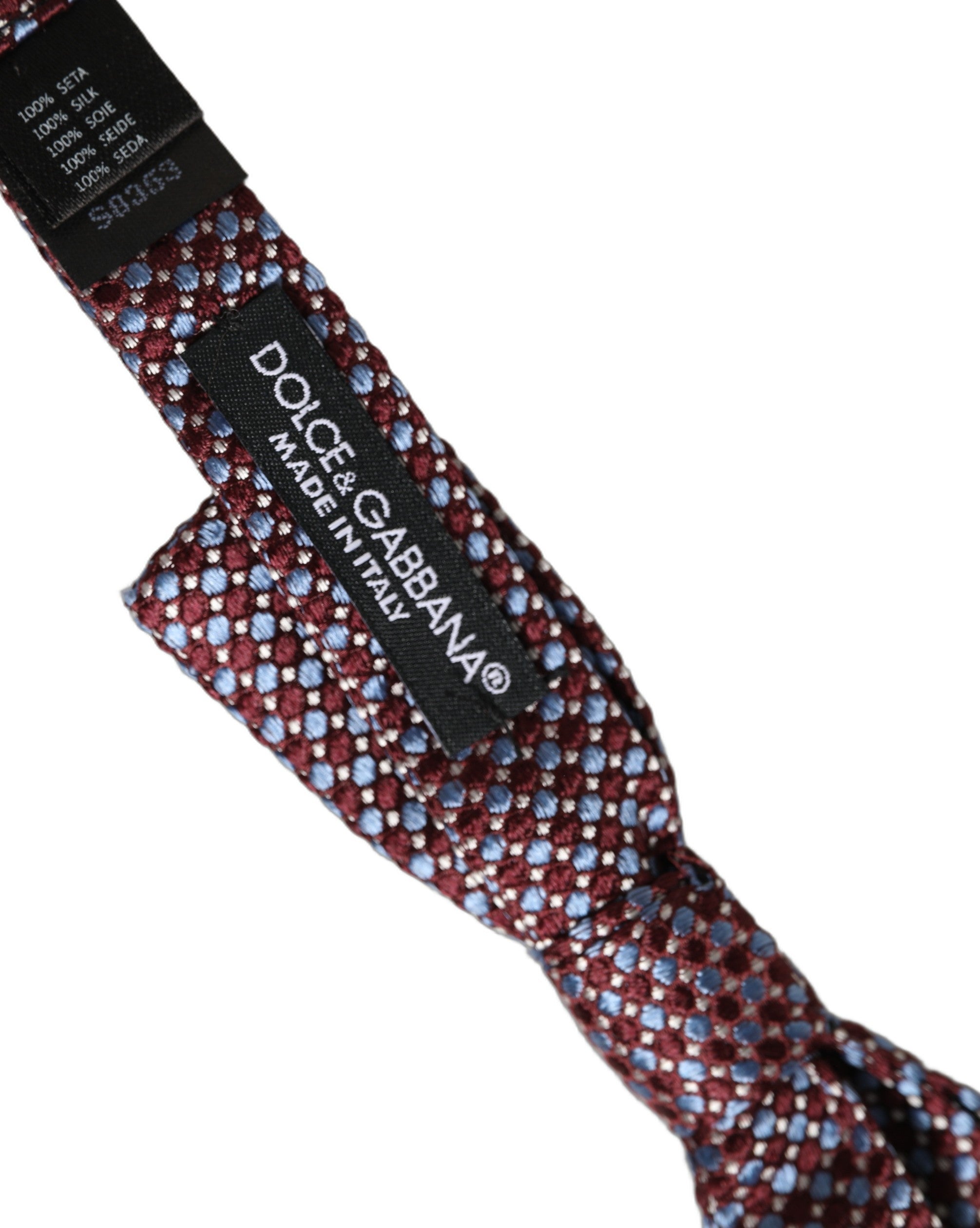 Dolce & Gabbana Blue Burgundy Woven Adjustable Neck Papillon Bow Tie Dolce & Gabbana